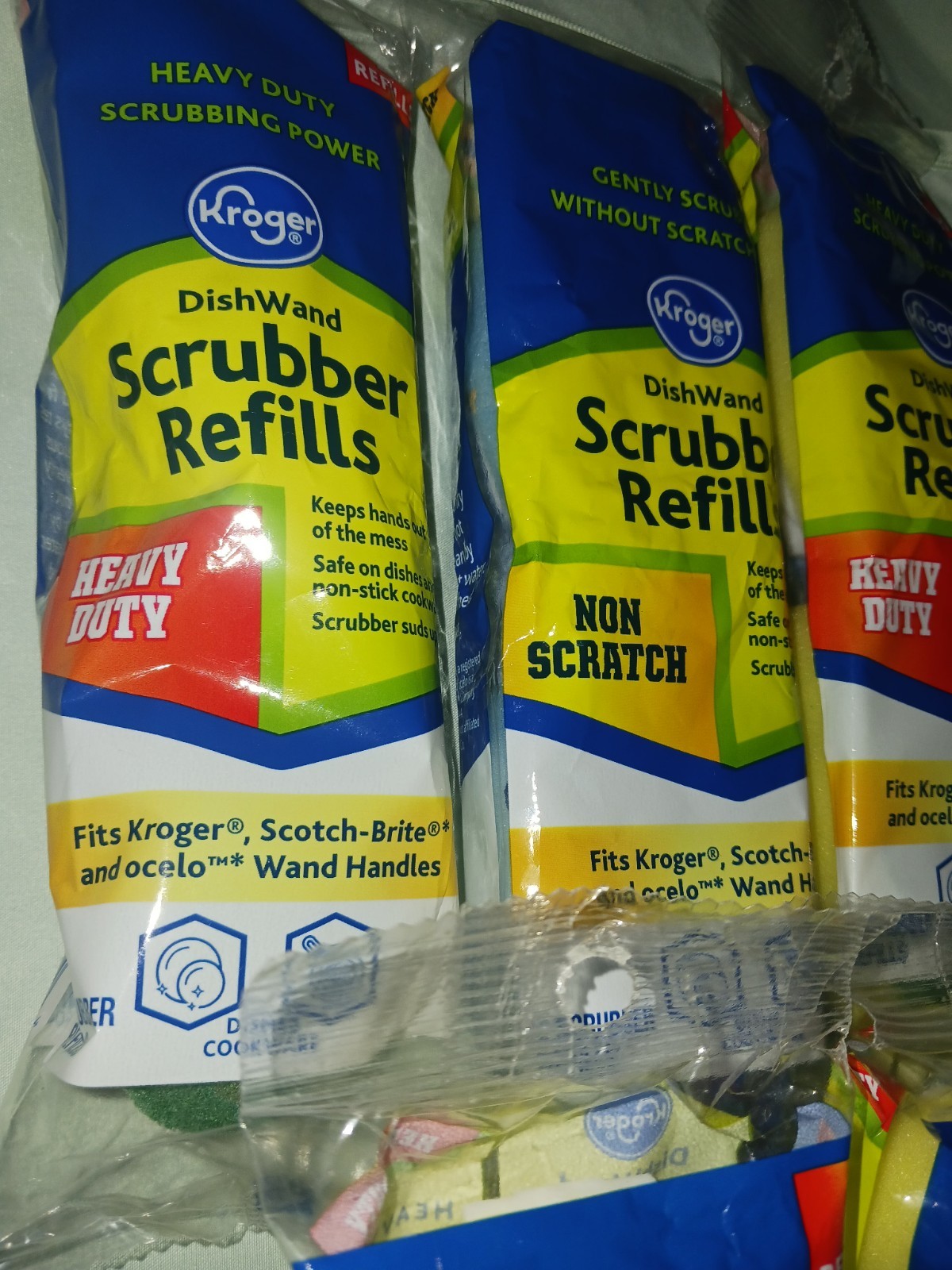 DishWand Scrubber Refills. Fits Kroger, Scotch Brite, Ocelo Handles. 10pcs. New