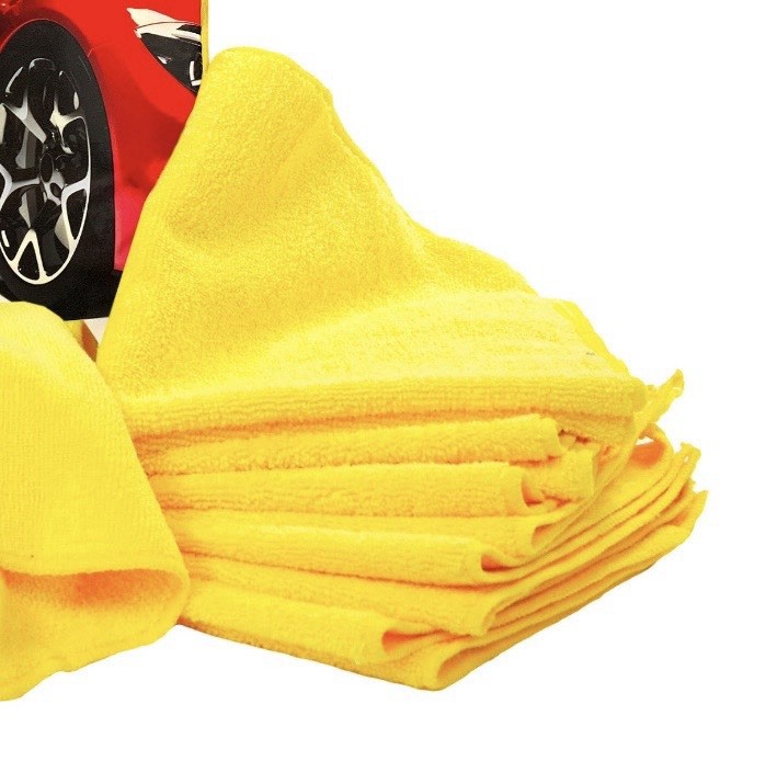 12 Pcs Kirkland Signature Yellow Microfiber Towels 16″ x 16″ for car & cleaning