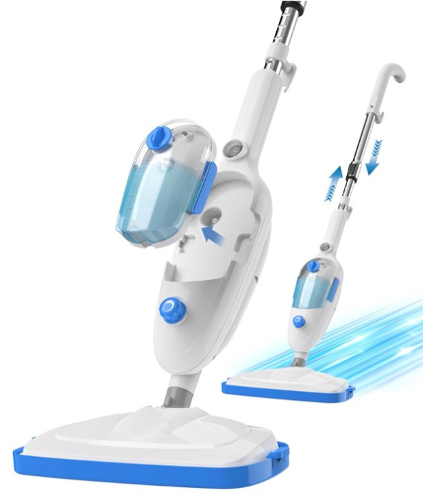 Mopa a vapor para pisos duros con vapor ajustable, cable largo y 2 paños, Nuevo