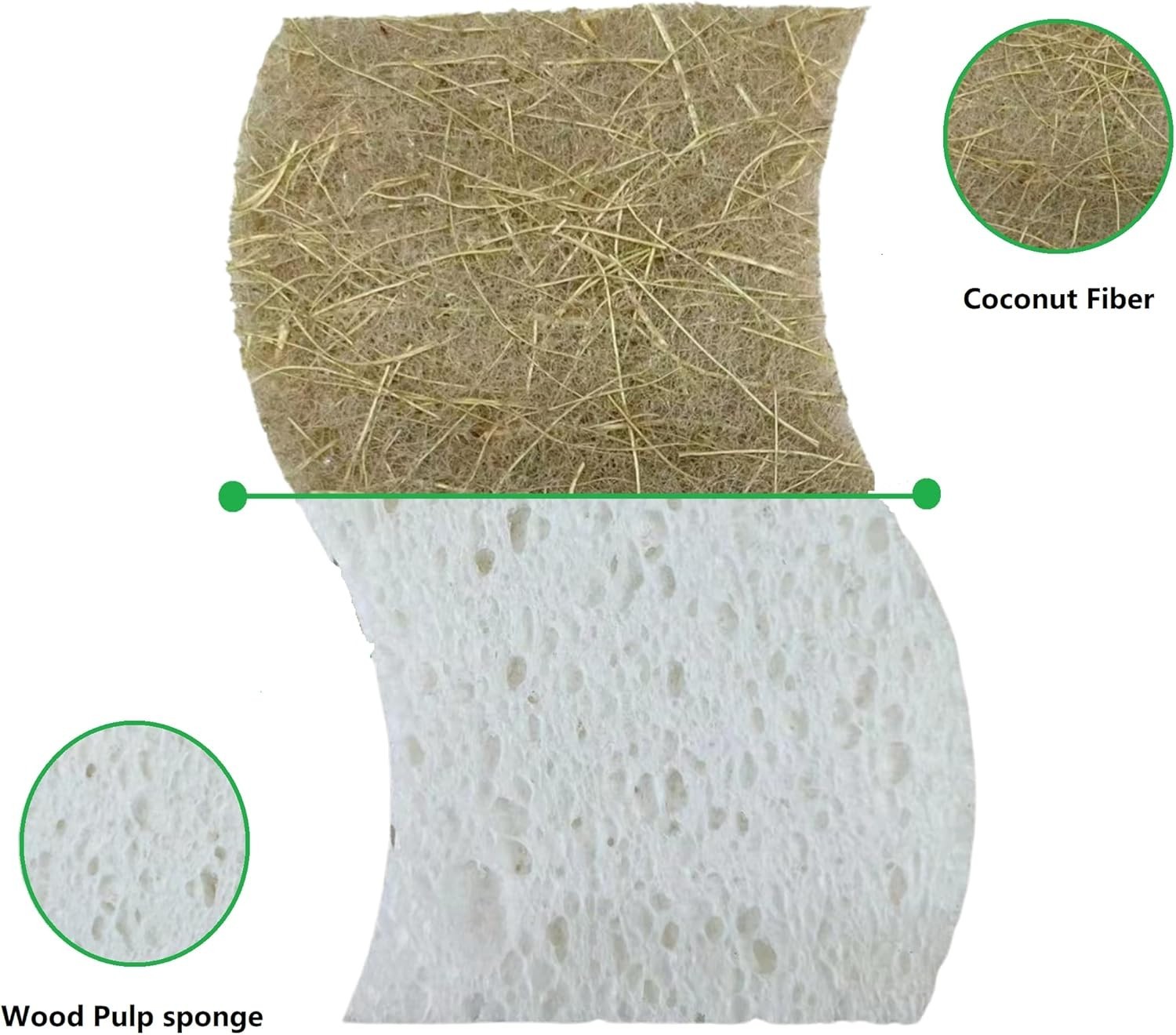 UCCO Eco Friendly Biodegradable Kitchen Sponges 12 Pack – Natural Compostable