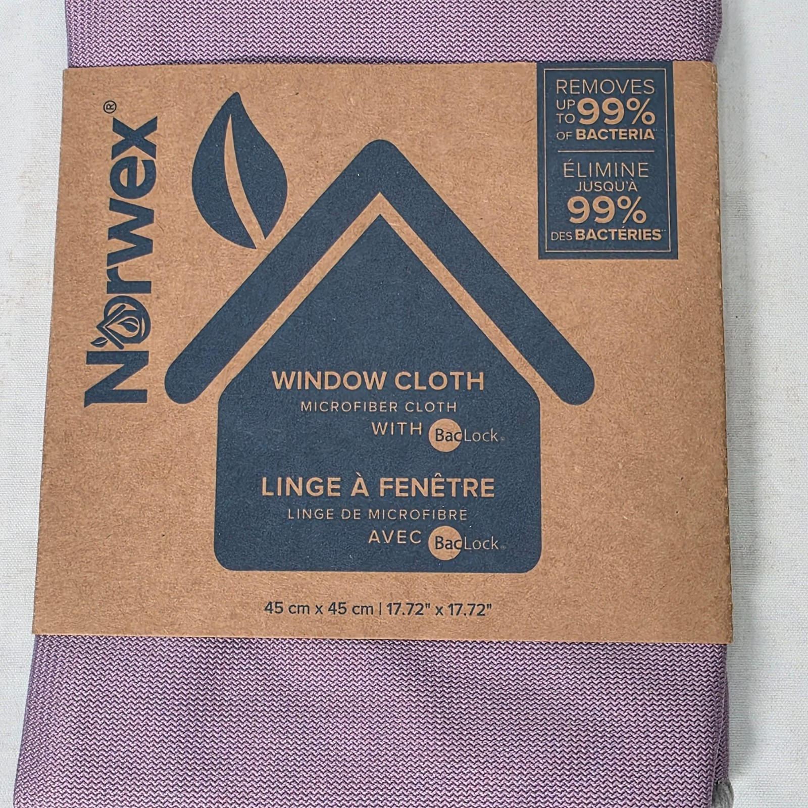 Norwex Window Cloth Purple NWT Microfiber BacLock Polishing Cleaning Cloth
