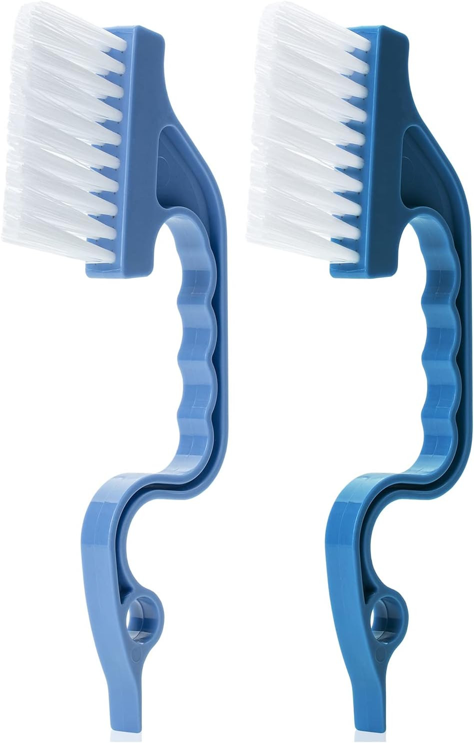 Slick- Window Track Cleaning Brush, 2 Pack, Blue Ergonomic Handle | Built-In Scr