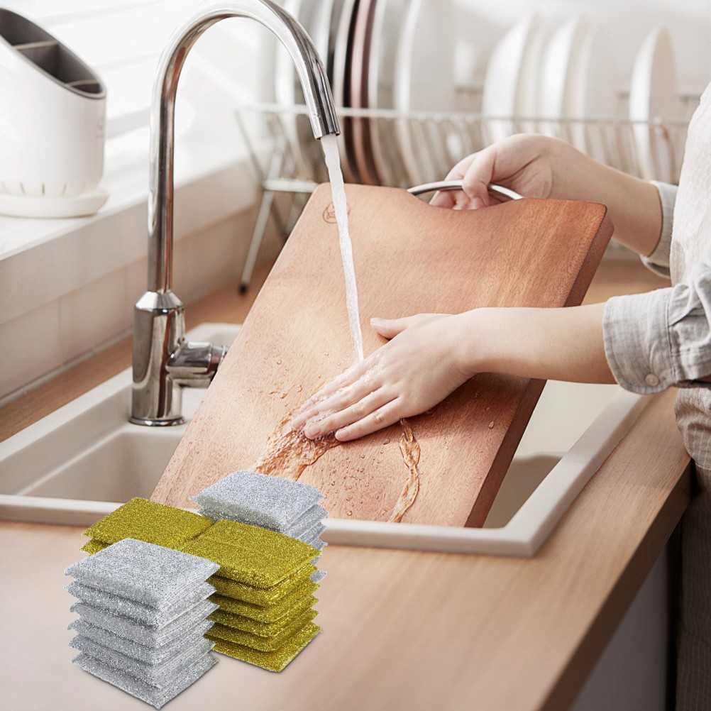 Cleaning Sponges Sponge Golden Kitchen Surface Cleaning 24Pcs 5×3.3×0.6In