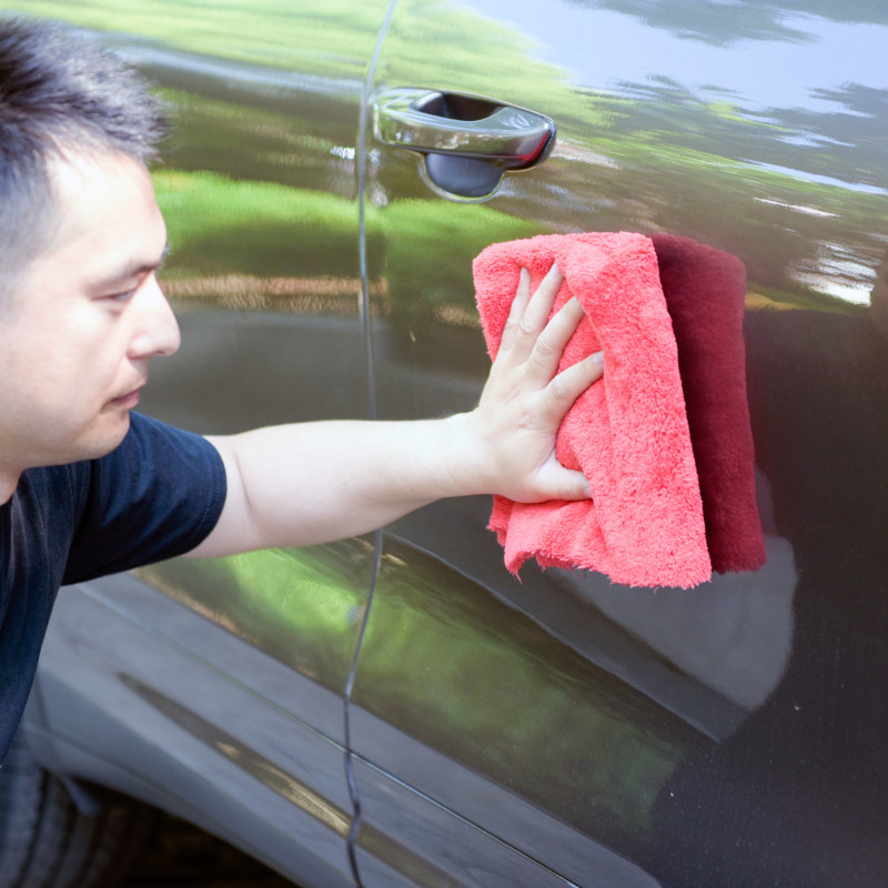 6pcs Microfiber Towel Edgeless Scratch Free Cleaning Clothes 16″x16″ Red