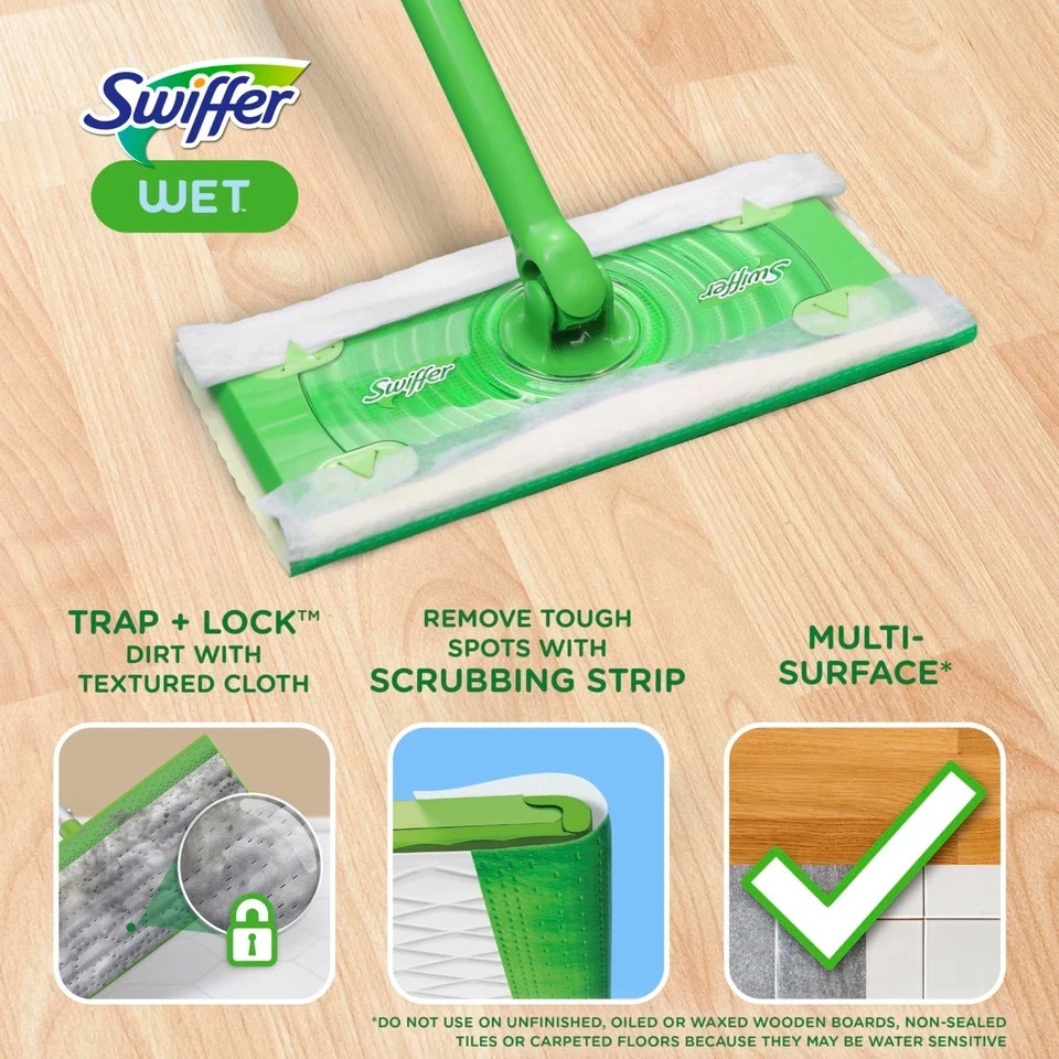 New Pack Of 24 Count Swiffer Sweeper Wet Mopping Cloths Fresh Scent Fast Ship