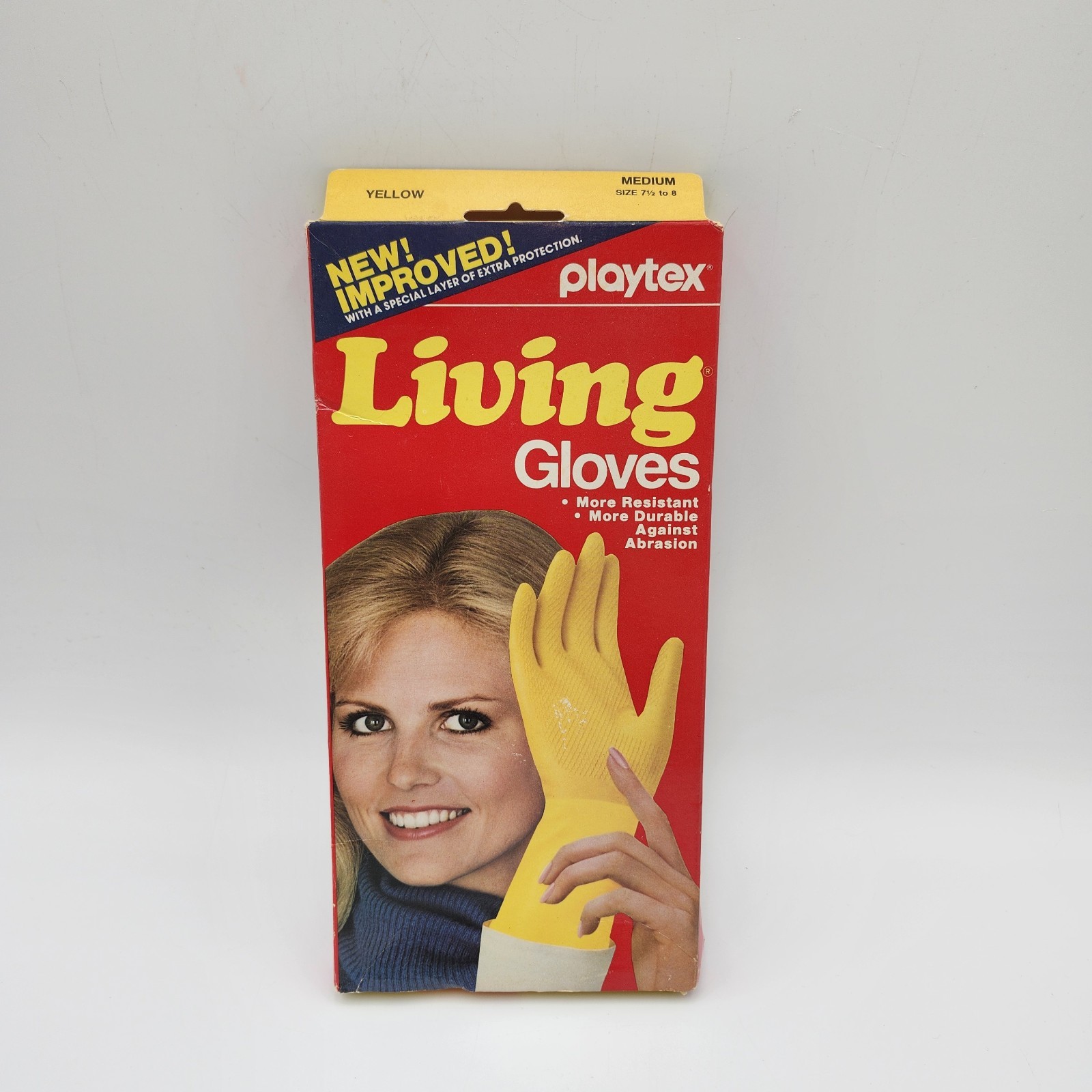 Vintage Playtex Living Gloves Yellow Size Medium Made In USA – NOS