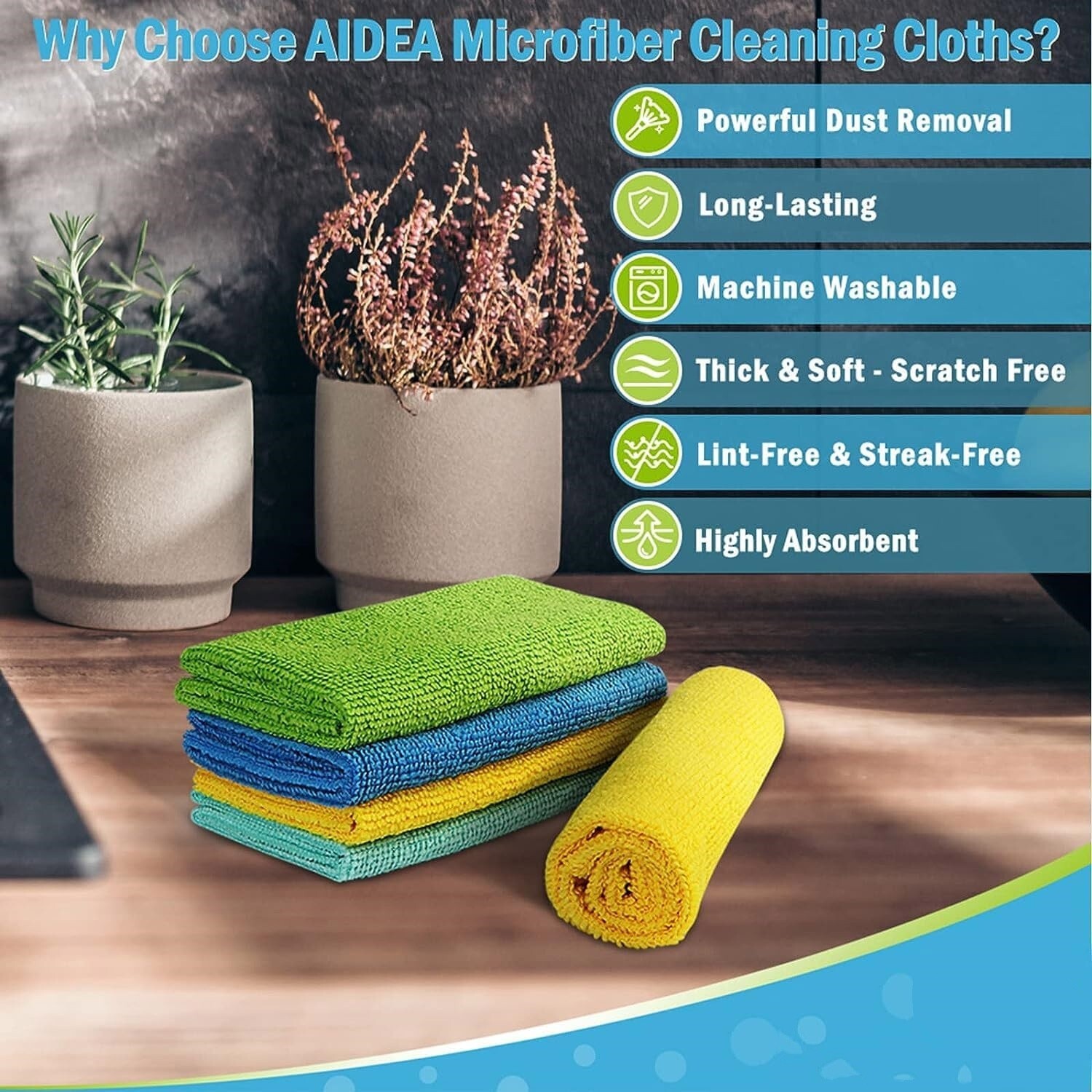 Microfiber Cleaning Cloths-50PK, All-Purpose Cleaning Rags, Microfiber Rags for