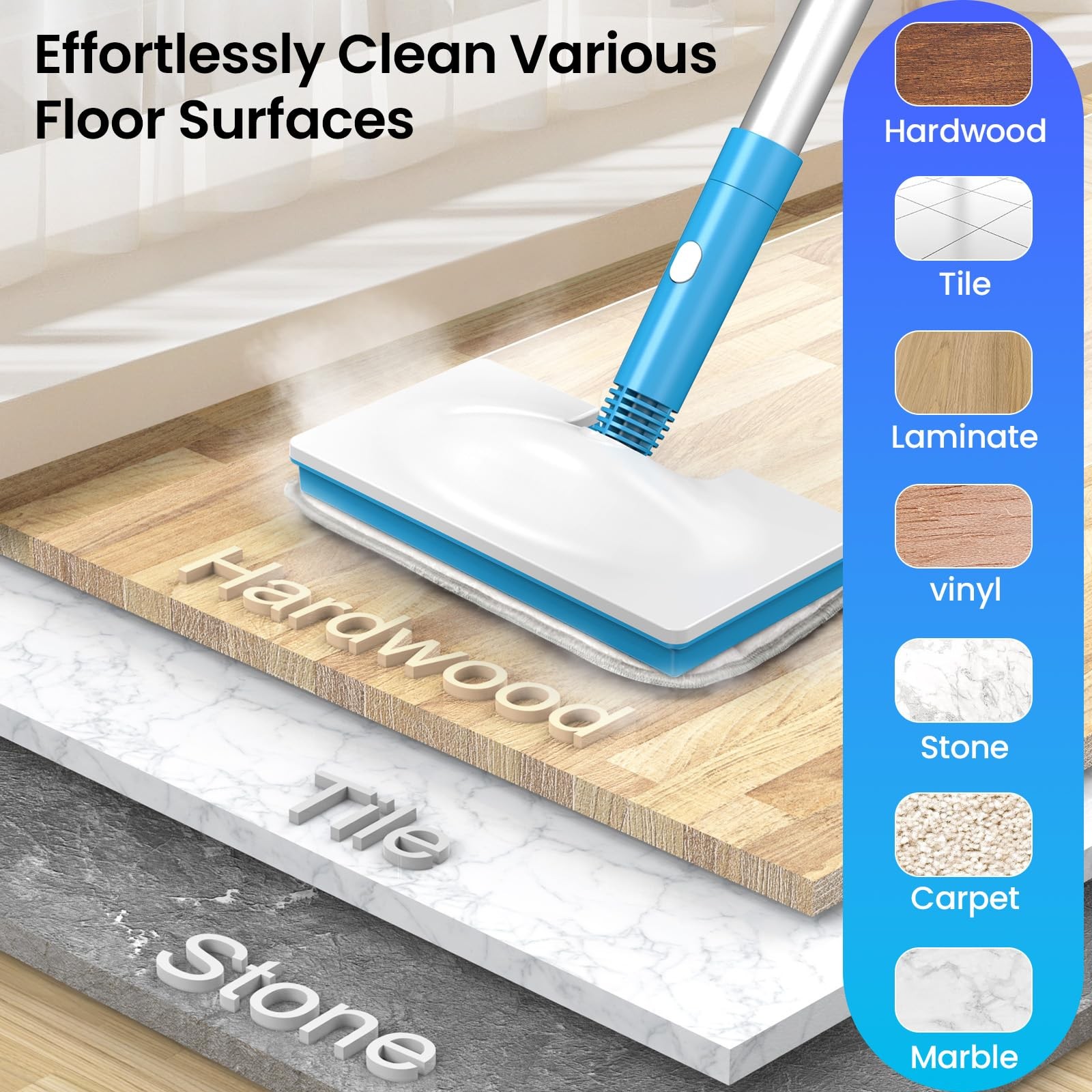 Z7 Steam Mop for Floor Cleaning, 13-in-1 Handheld Steam Cleaner for Home Tile…
