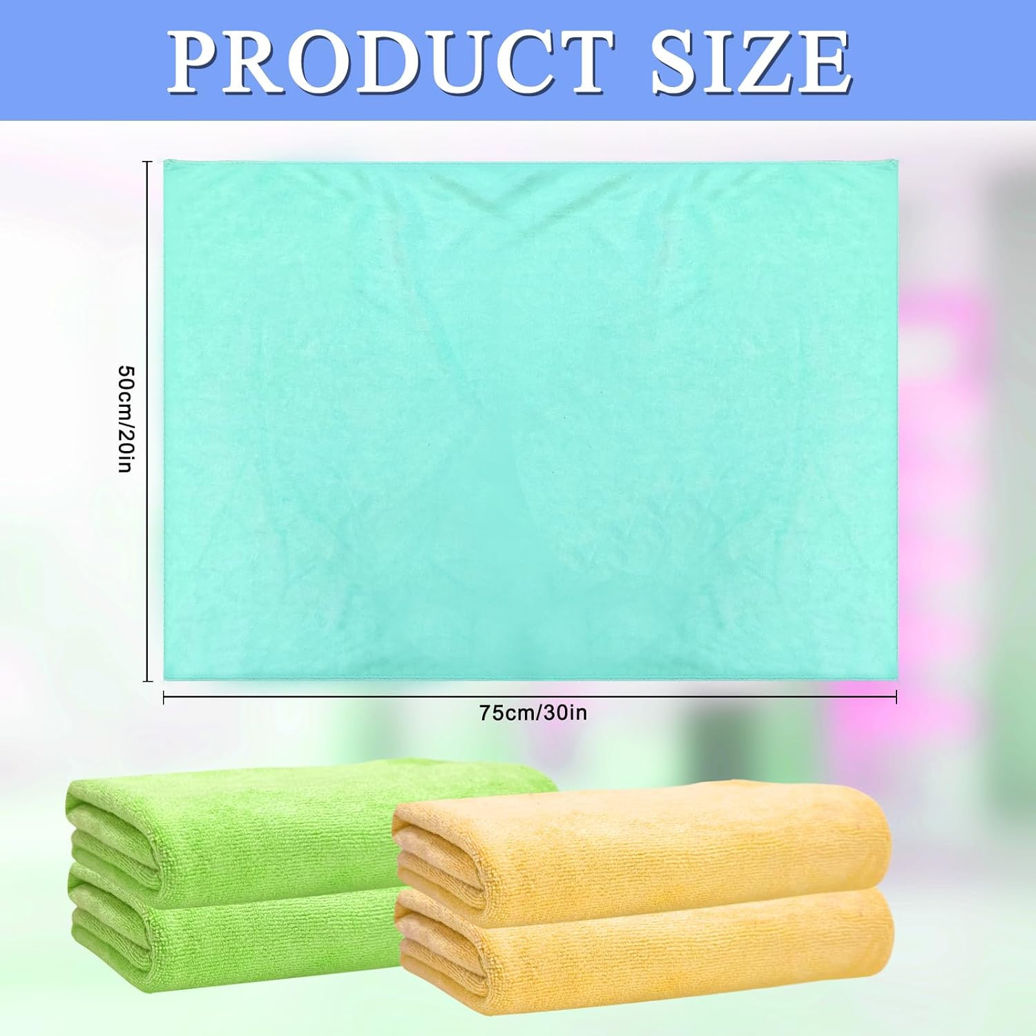 6 Pcs Extra Large Microfiber Cleaning Cloth, 20″ x 30″ Washable Reusable Large F
