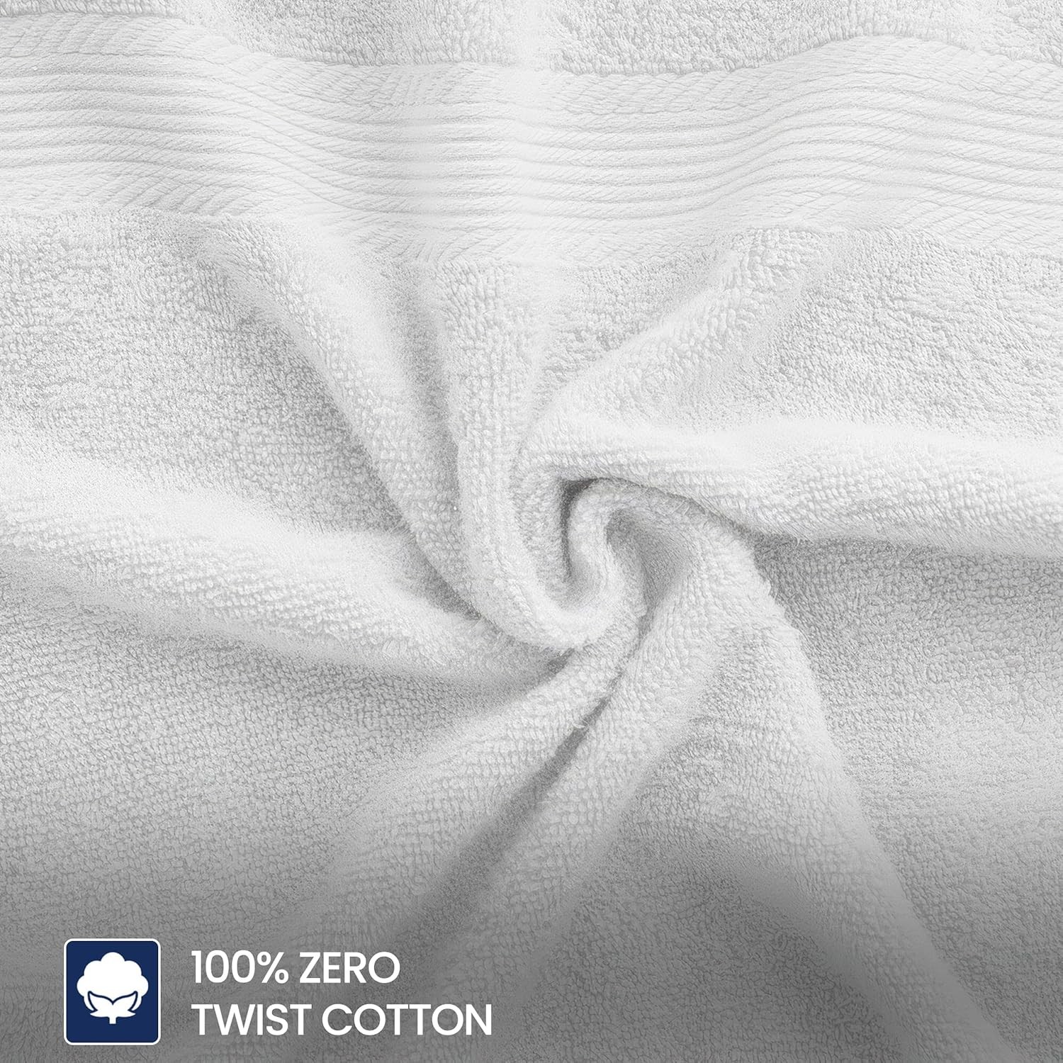 Premium 16×27 Inch White Hand Towel – 100% Cotton Zero Twist Towels | Absorbent,