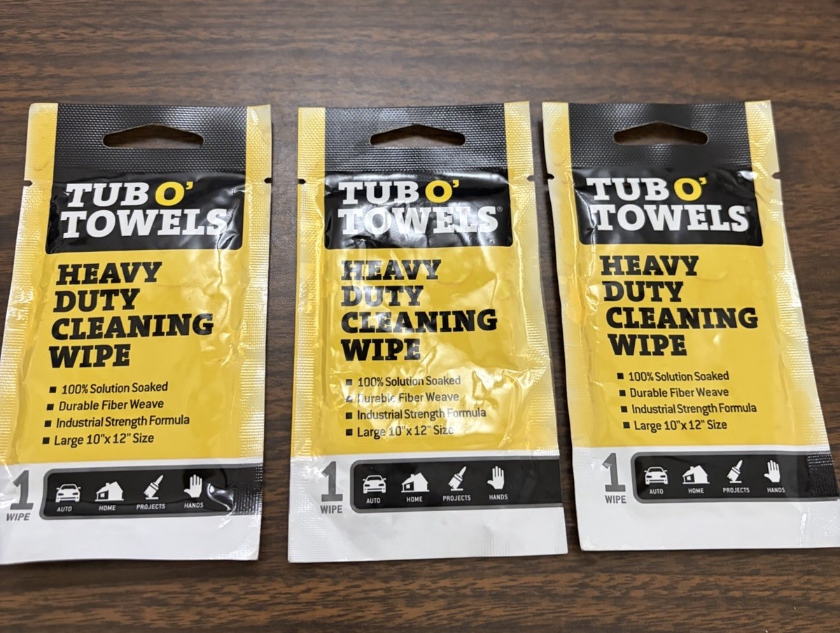 Tub O Towel Cleaning Wipe – Heavy Duty One Large 10×12 Wipe NEW (3PACKS)