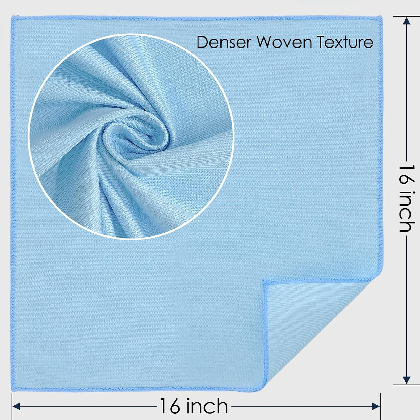 24 Pack Microfiber Glass Cleaning Cloths, 16 Inch X 16 Inch, Streak-Free