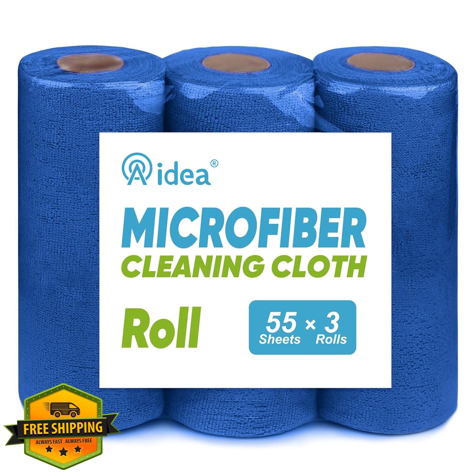 AIDEA Microfiber Cloths Dark Blue 55 Count