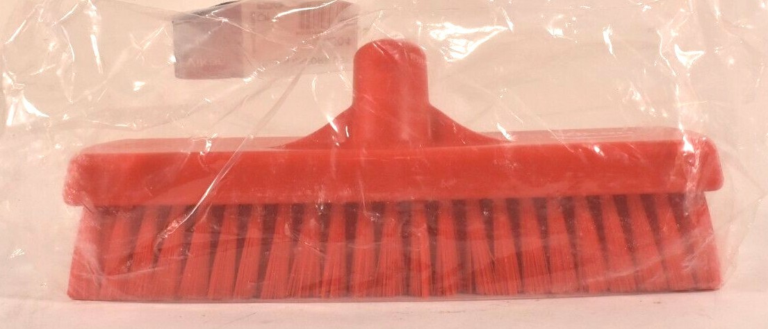 Vikan 70604 12″ Deck Wall Scrub Stiff Red Polyester Replacement Brush Head