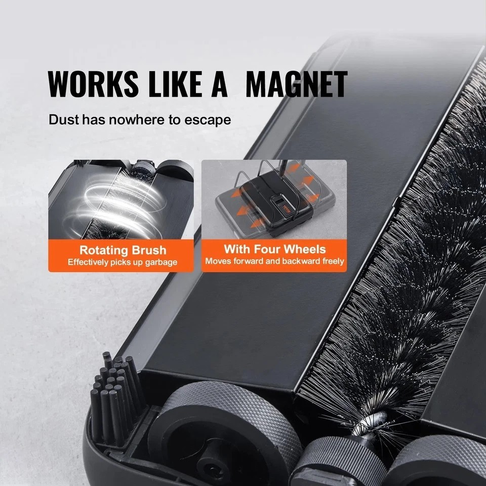 Carpet Sweeper, 7.87 in Sweeping Paths, Floor Sweeper Manual Non Electric, 300