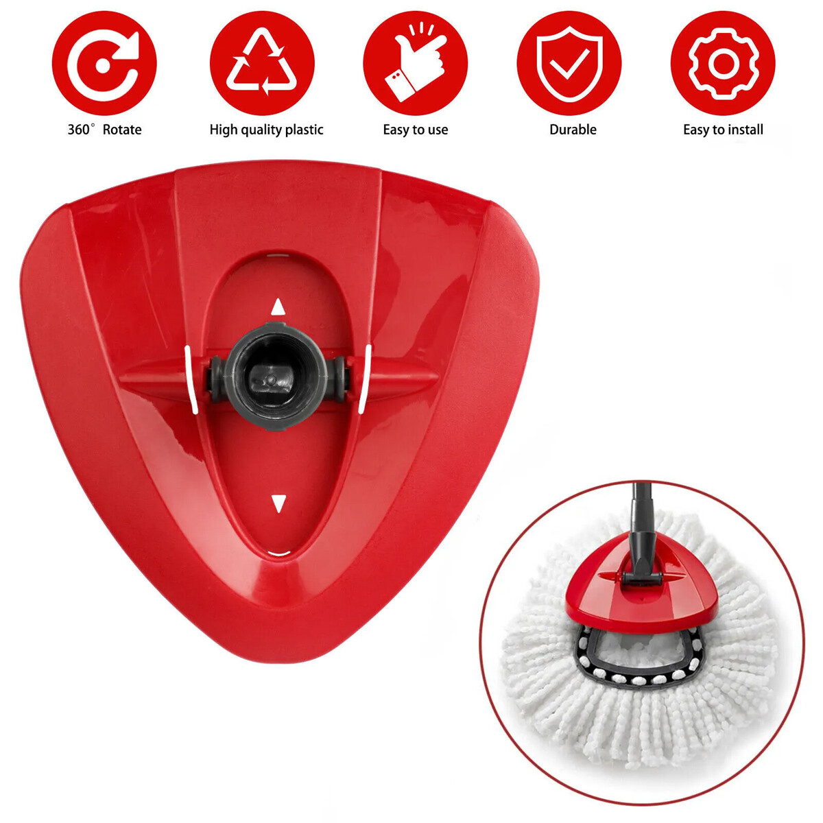 Replacement Mop HEAD For O-Cedar Spin Mop Easy Clean Wring+Brush+mop base