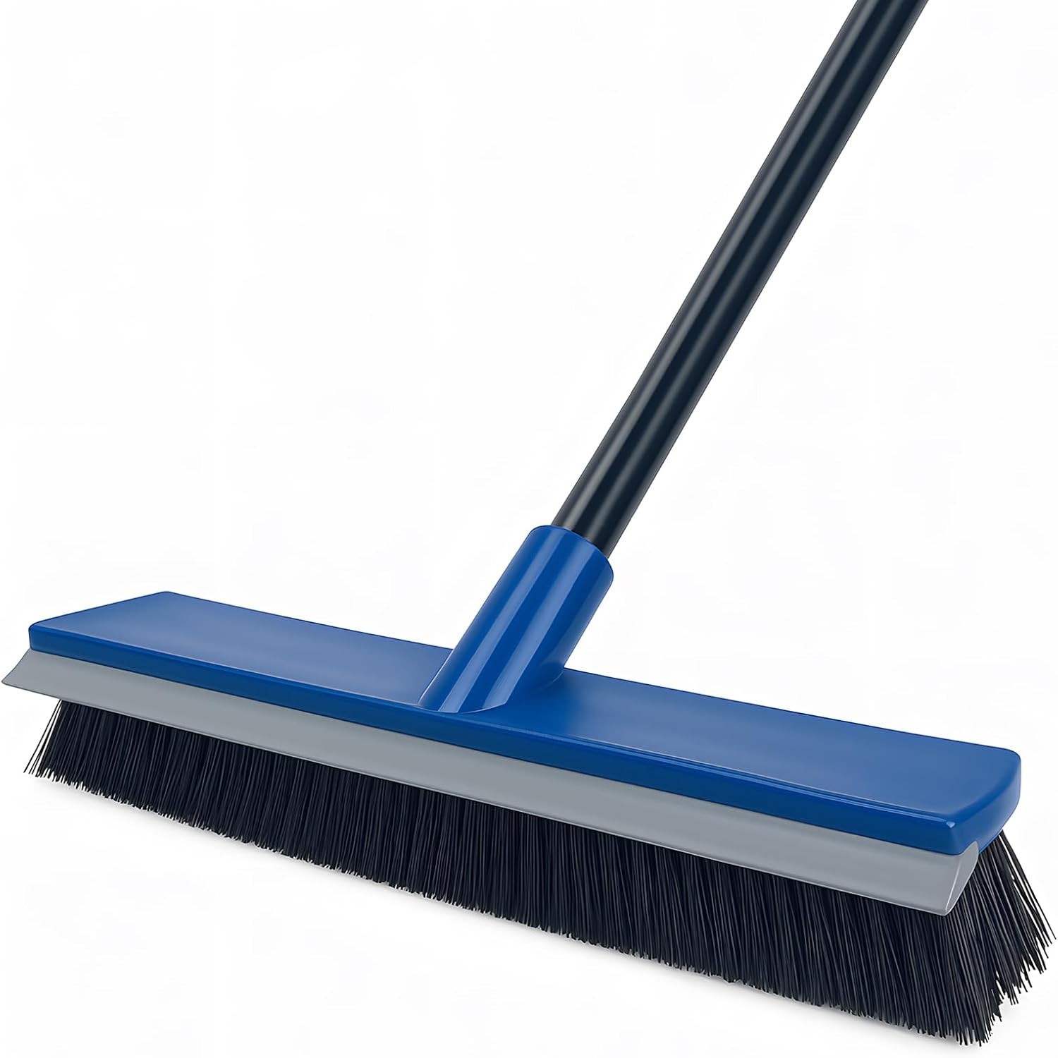 16 Inch 2-in-1 Squeegee Push Broom Outdoor Deck Brush 58″ Long Handle for Patio