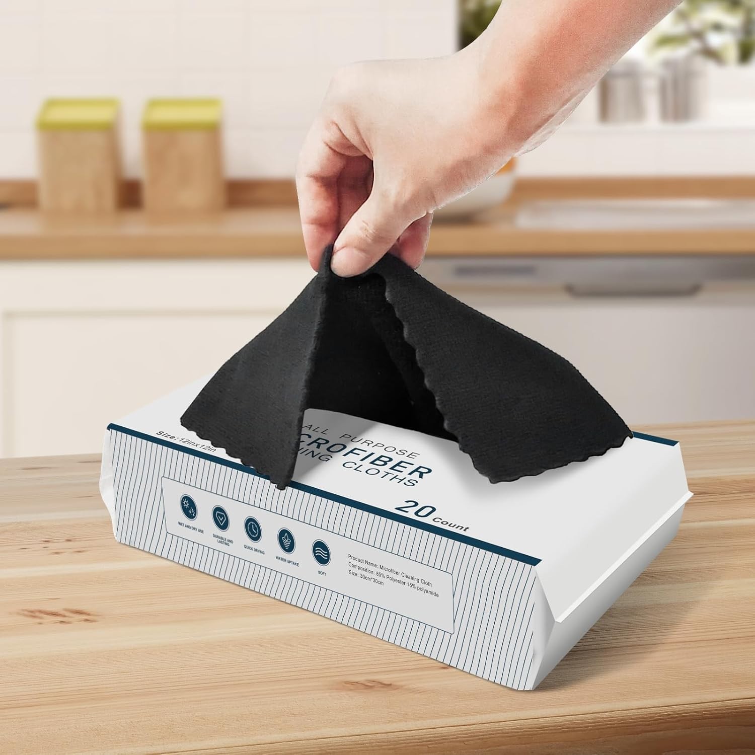 Paño De Limpieza De Microfibra Trapos De Toallas Sin Pelusa, 40 Piezas 12×12″