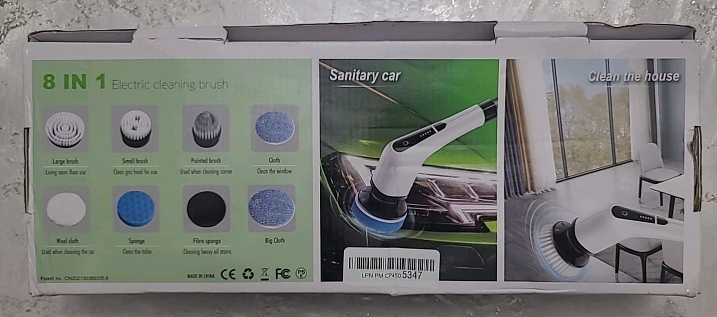 8-in-1 Electric Spin Scrubber Cleaning Brush Set – Rechargeable, Multiple Brush