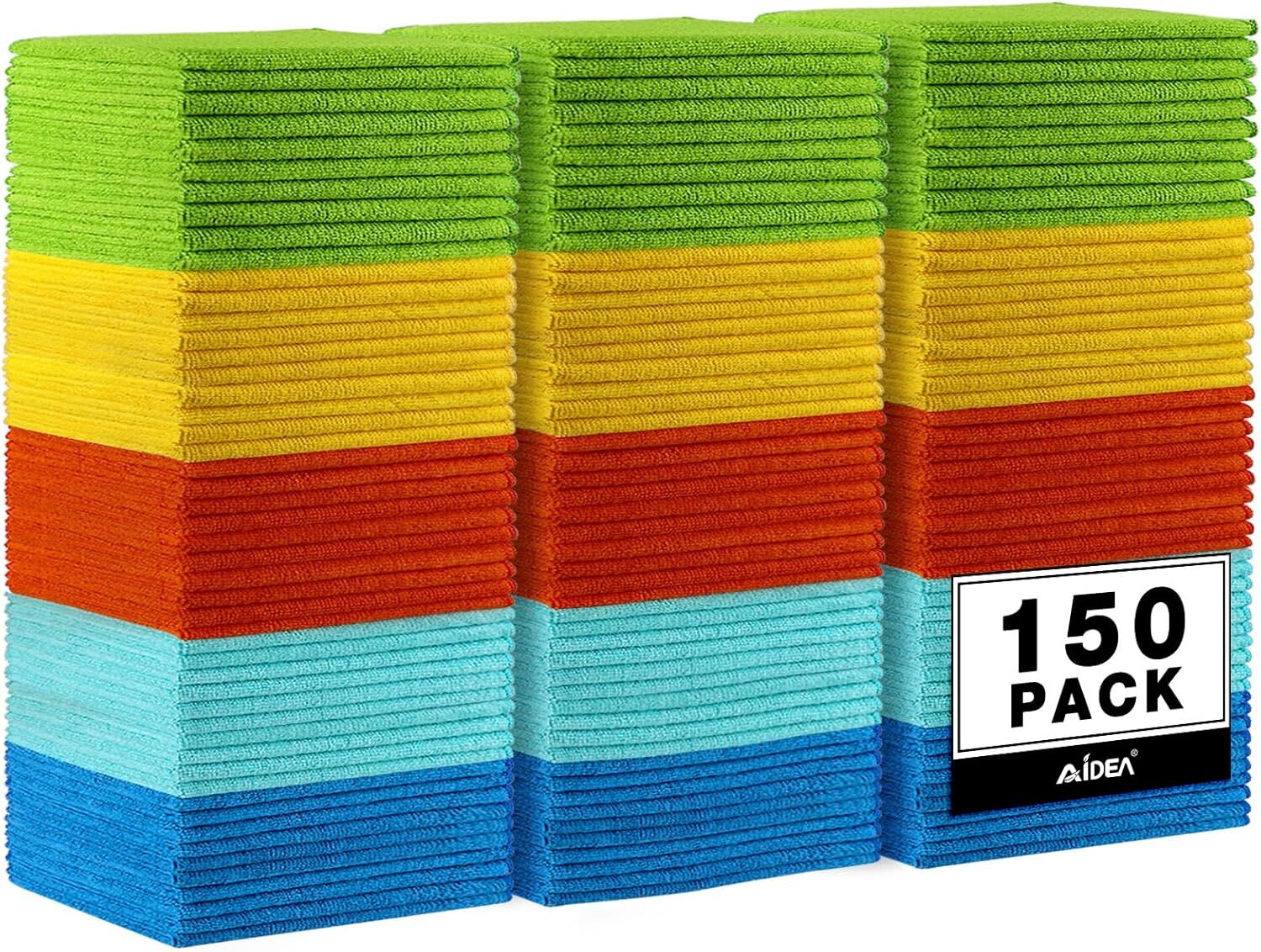 50 Pack Microfiber Cleaning Towels – 12×12″ Lint-Free Rags for Car & Home