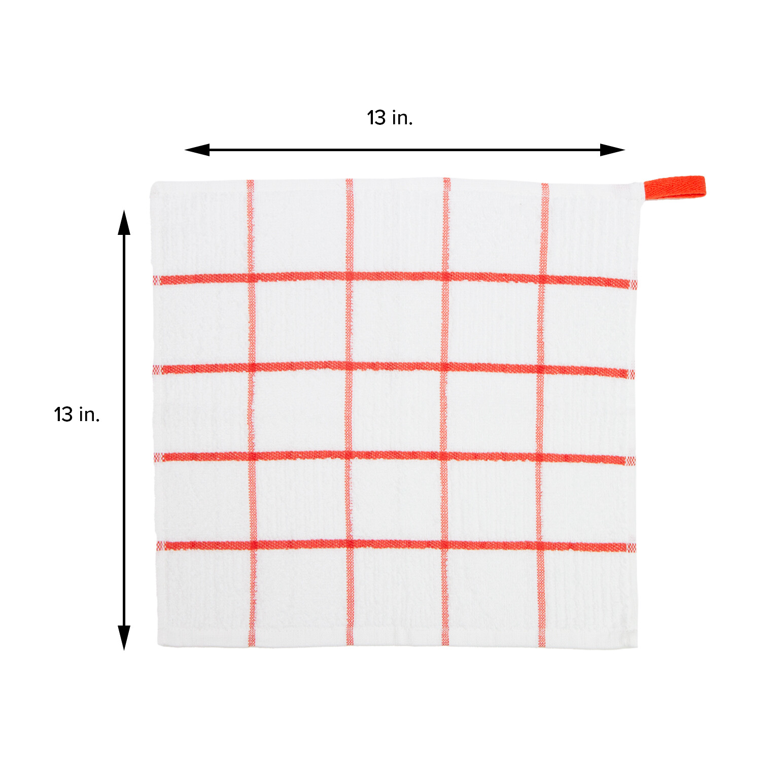 12 Pack of Kitchen Dishcloths – Striped Windowpane Pattern – Soft 100% Cotton