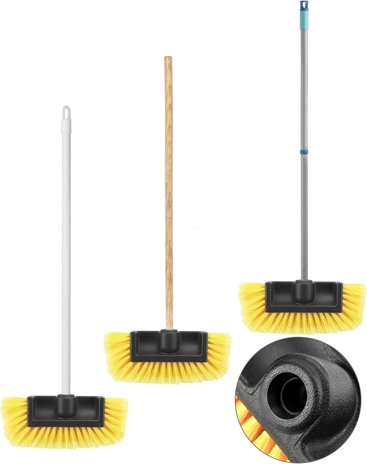 10in Car Wash Brush Head with Soft Bristle, for Cleaning Decks, Trucks, Car, RV,