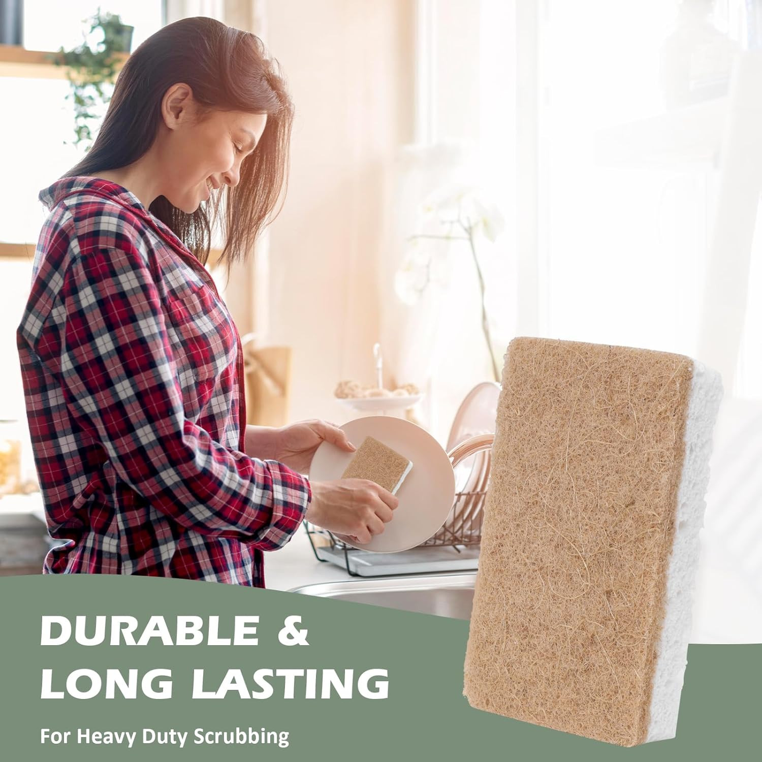 Plant-Based Kitchen Sponges – Natural, Eco-Friendly, Biodegradable Sisal Hemp Sp