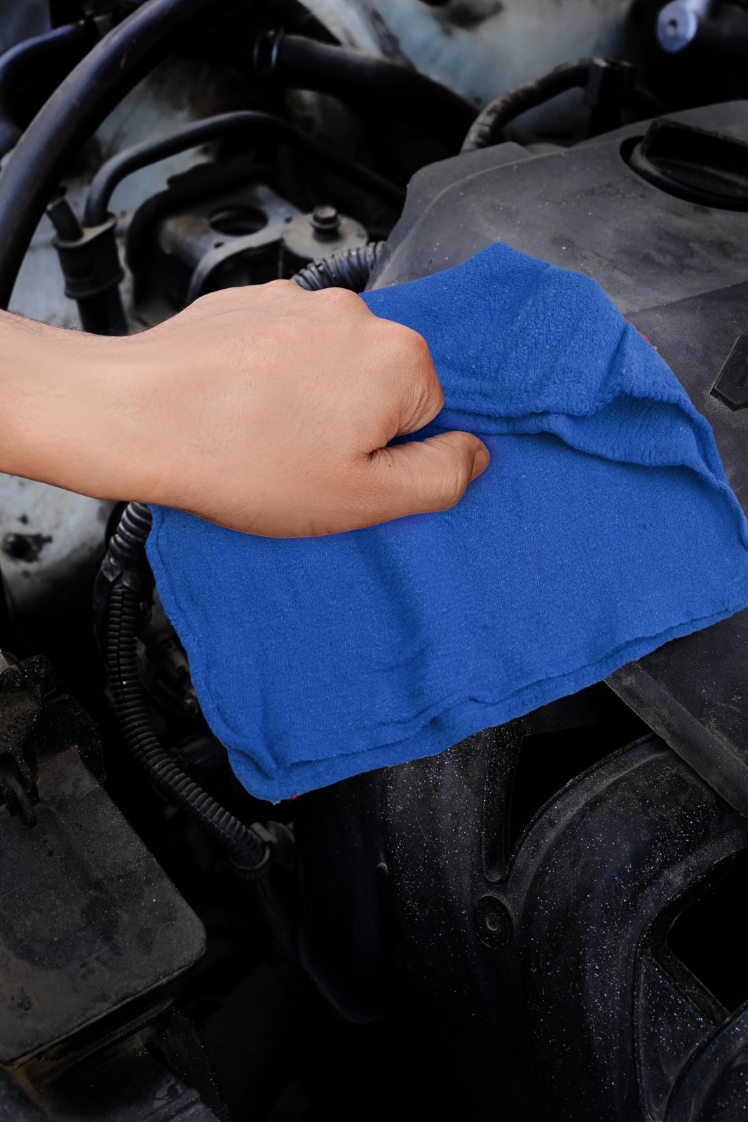 Cotton Shop Towels – Pack of 25 Cleaning Rags 12” x 14” – Super Soft and Ab…