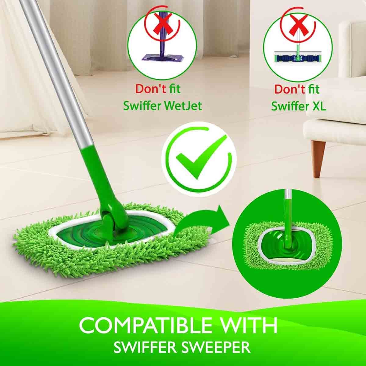 6 Pack Reusable Washable Microfiber Mop Pads for Swiffer Sweeper Floor Cleaner