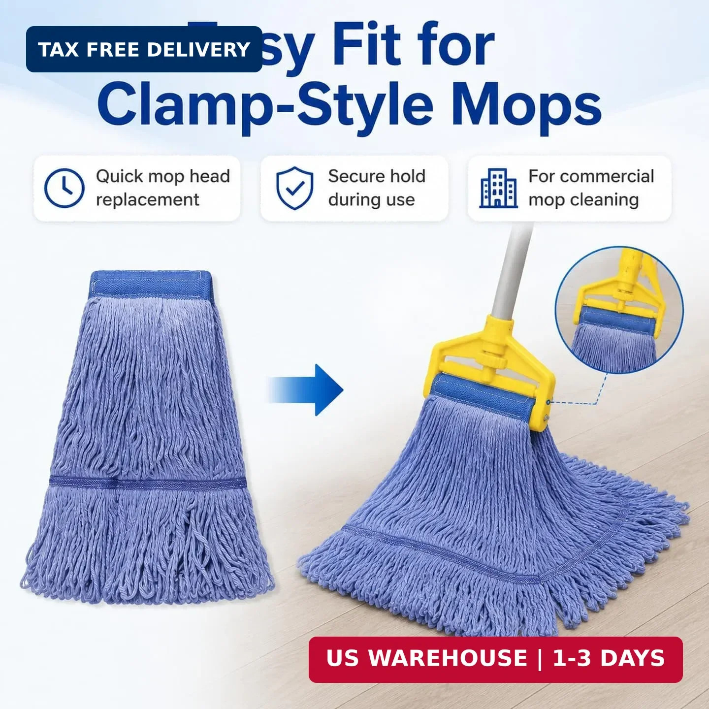 Heavy Duty String Wet Mop for Floor Cleaning, Commercial Industrial Cotton Mops