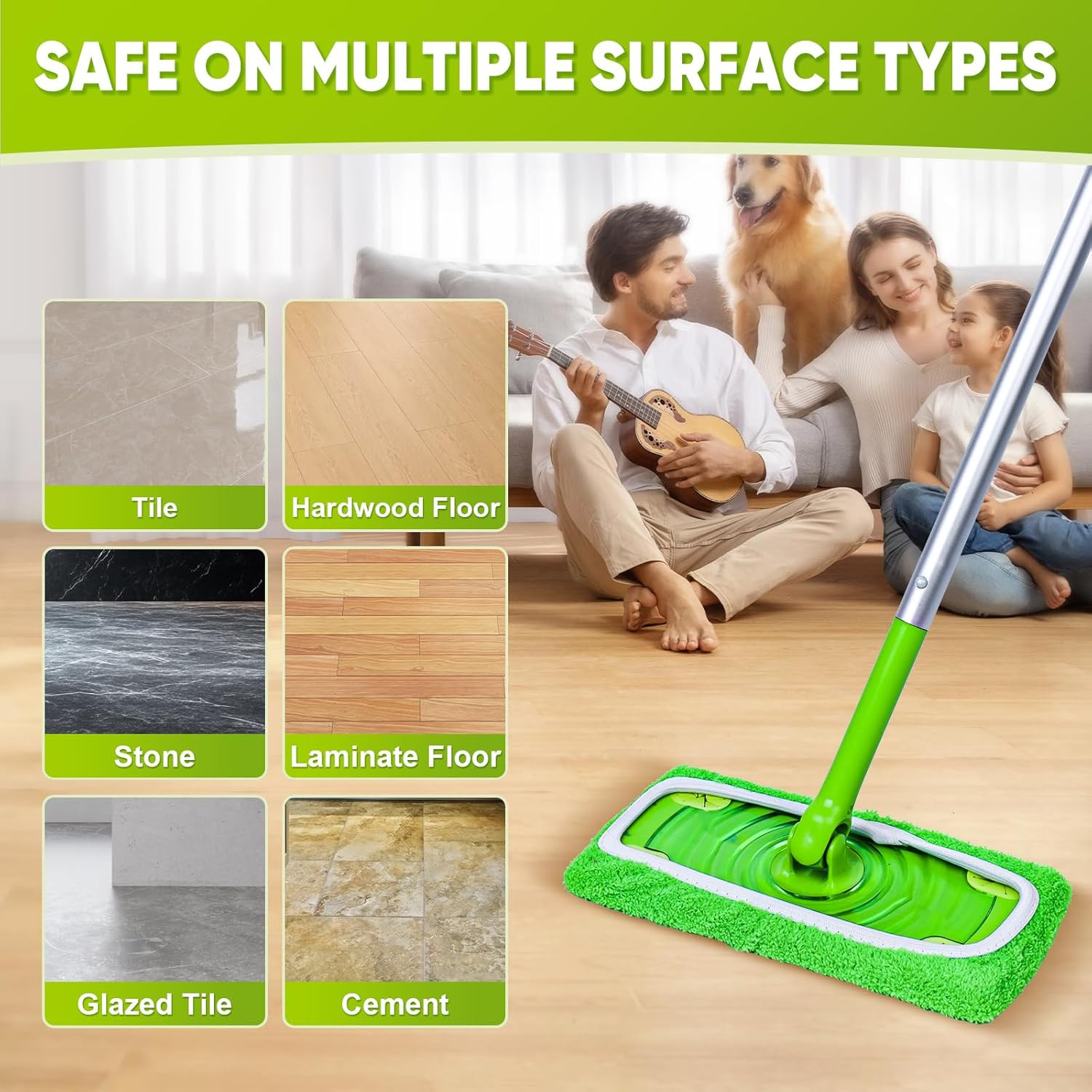 12-Pack Reusable Mop Pads Compatible with Sweeper Mop – 100% Coral Fleece Washab