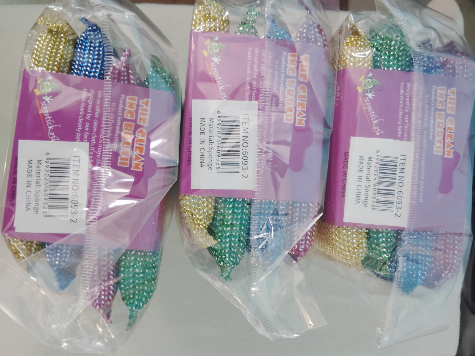 Scour Power Multicolor Sponge/Scourer Scrubbing Pads 6-Pack MPN 6093-2