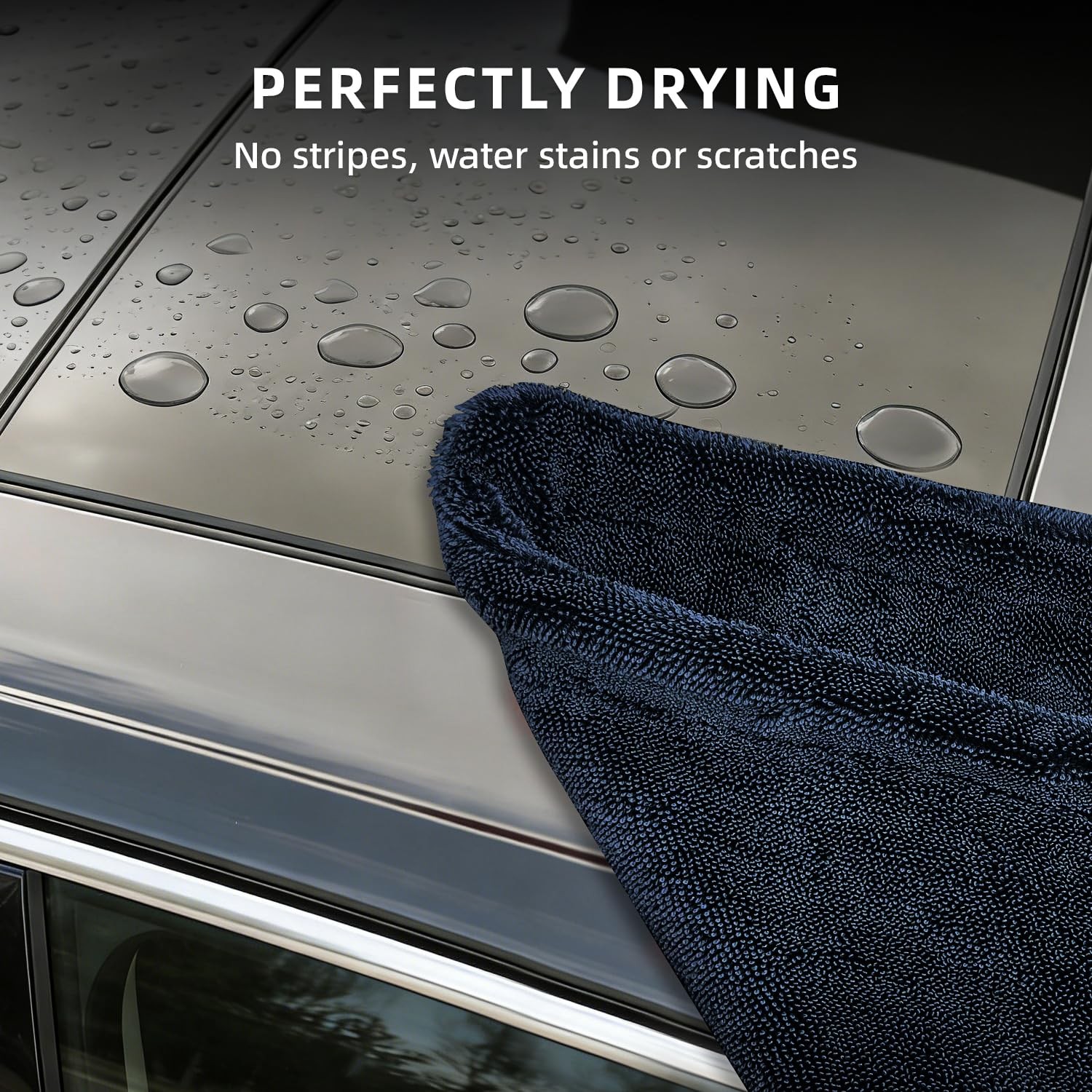 2-Pack 24″ x 36″ 11.8″ x 11.8″ Twisted-Loop Car Drying Towel 1500GSM Microfib…