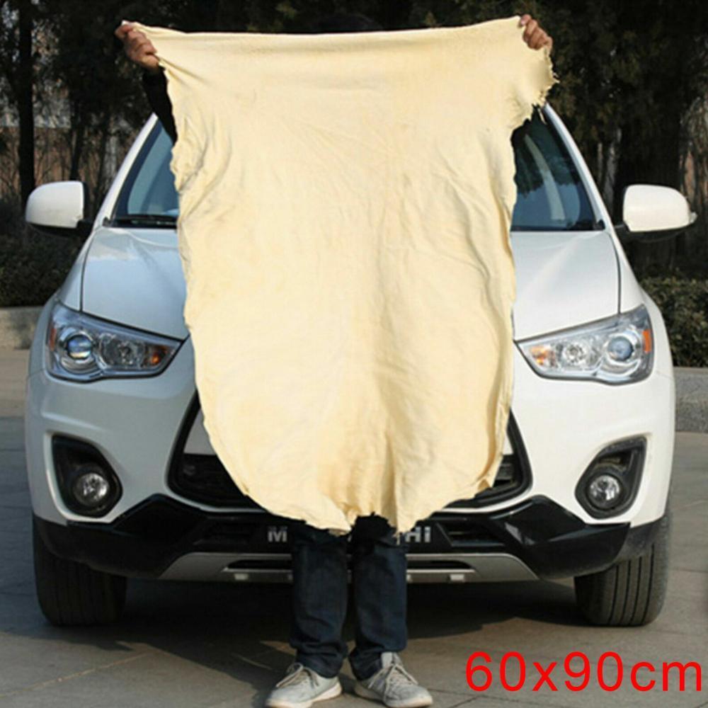 Natural Chamois Leather Car Cleaning Cloth Washing Absorbent Drying Shammy Towe✅