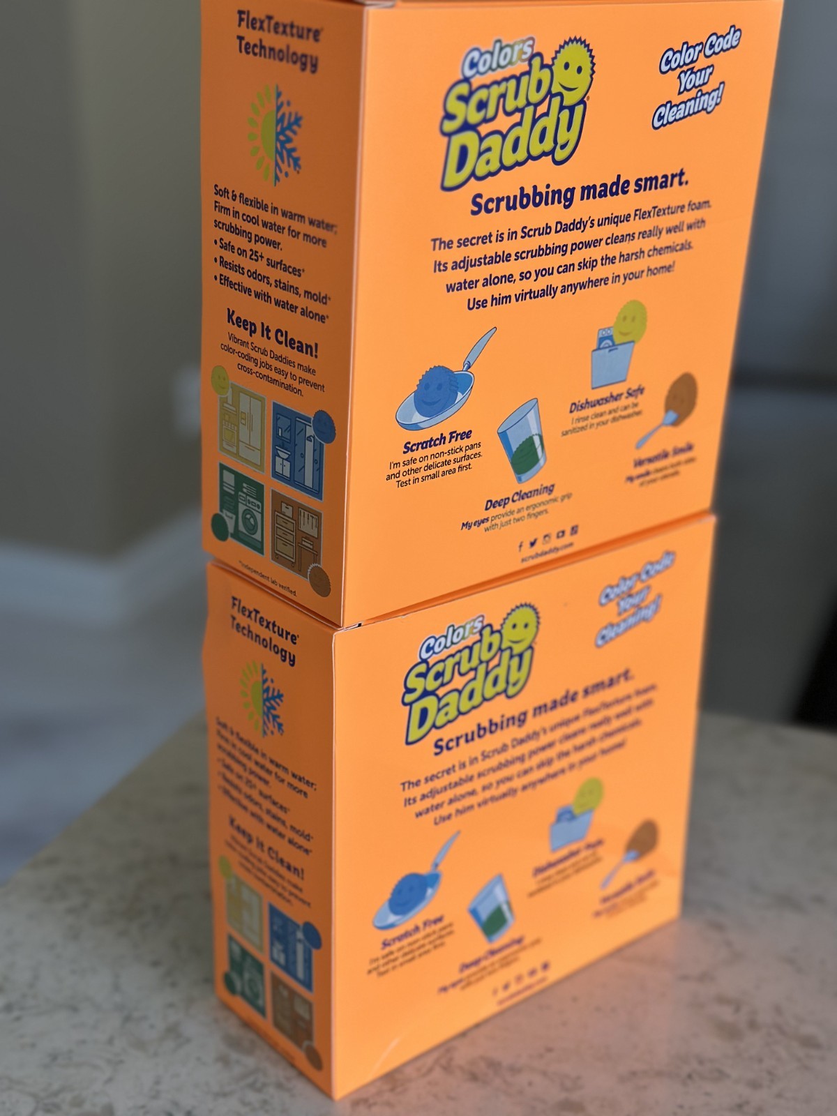 Two pack Scrub Daddy Scratch Free Sponges for Dishes & Home Variety Pack 8 + 8