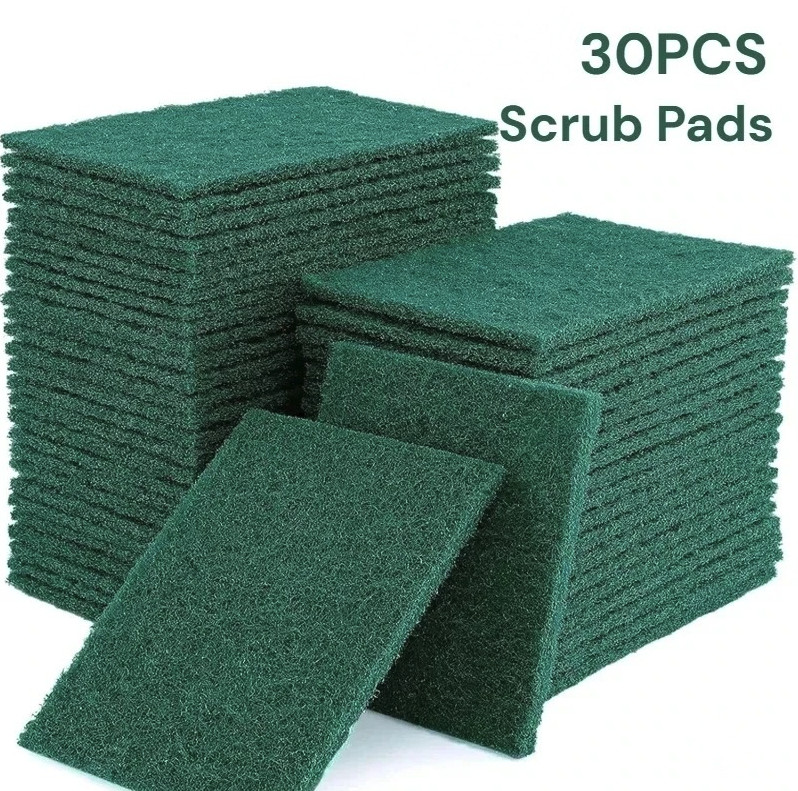 30pcs Grit-Free Scrub Pads Scratch-Free Kitchen Cleaning Sponges Set – NEW