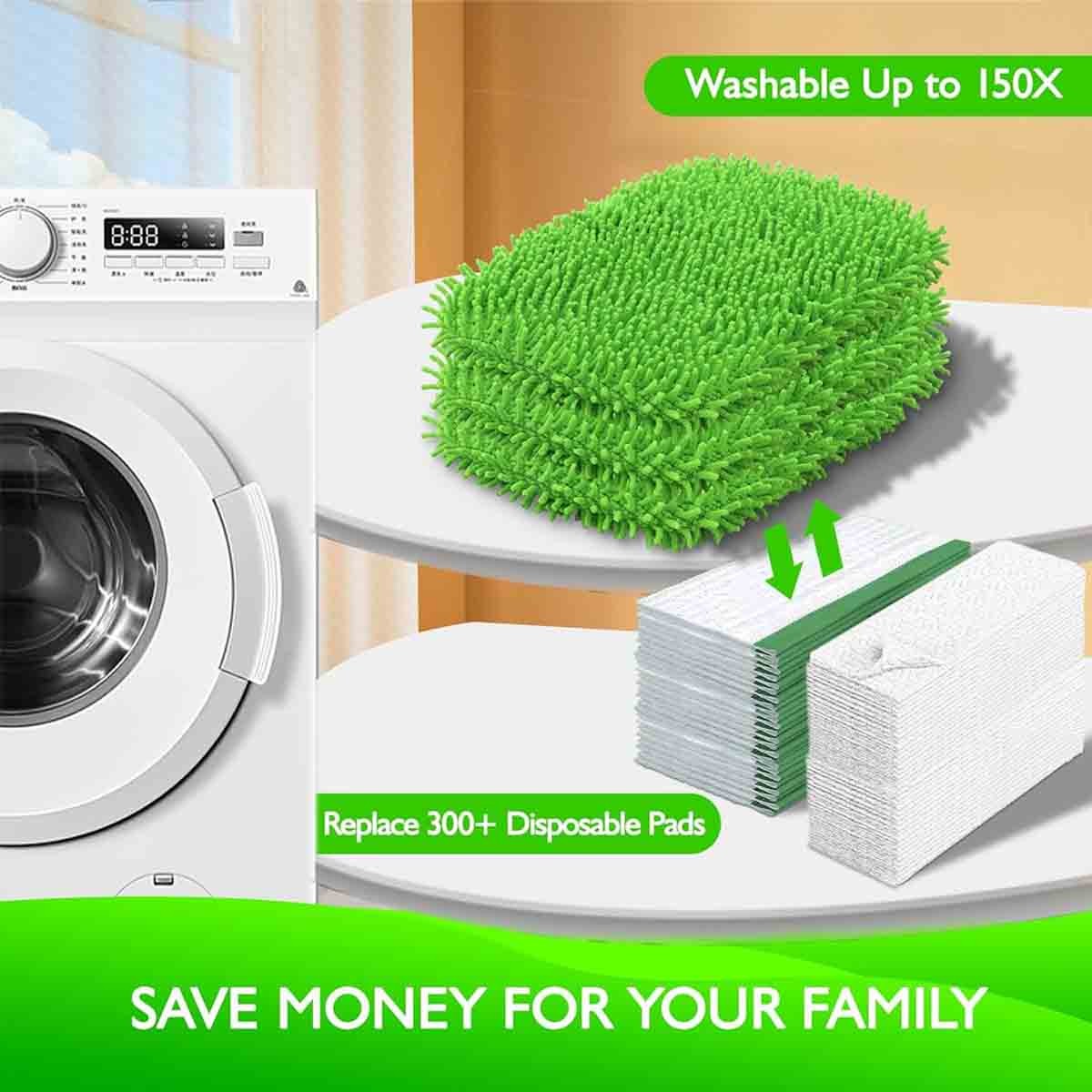 6 Pack Reusable Washable Microfiber Mop Pads for Swiffer Sweeper Floor Cleaner