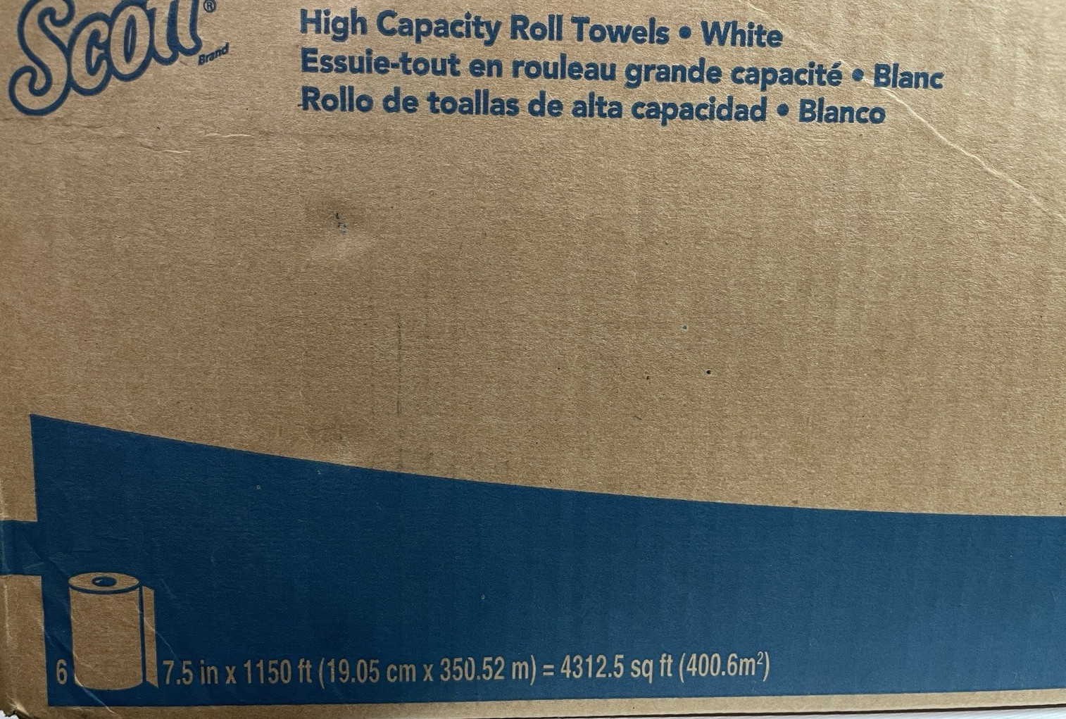 Scott Pro Hard Roll Paper Towel for MOD Dispenser 6 White Rolls/Case 6,900’/Case