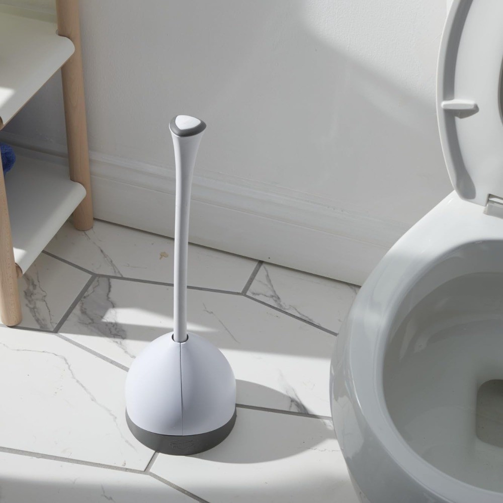 2 Pack Toilet Plunger Hideaway Caddy Bathroom Unclogger White
