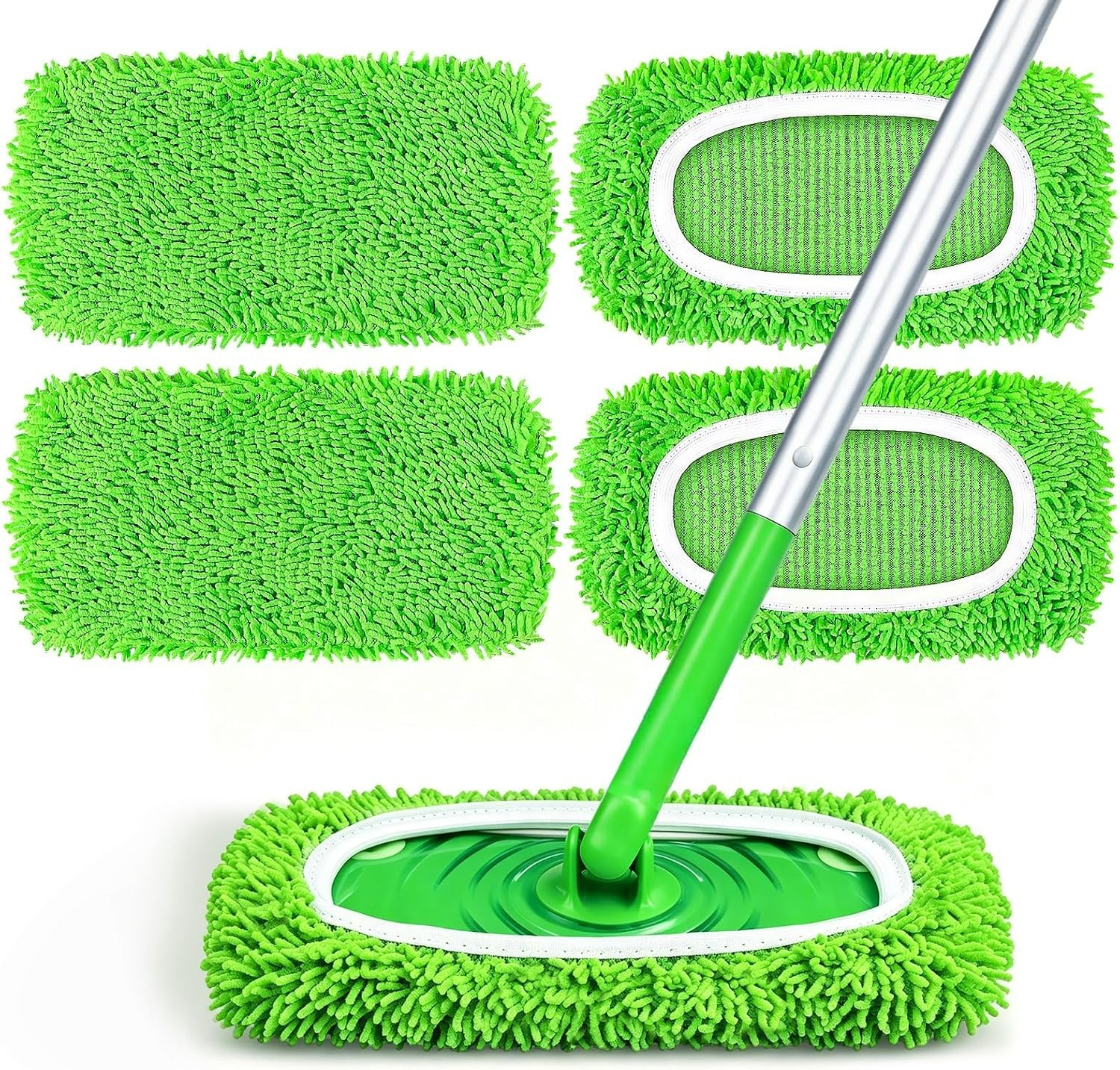 Reusable Microfiber Mop Pads Compatible with Sweeper Mop, Dry & Wet Sweeping …