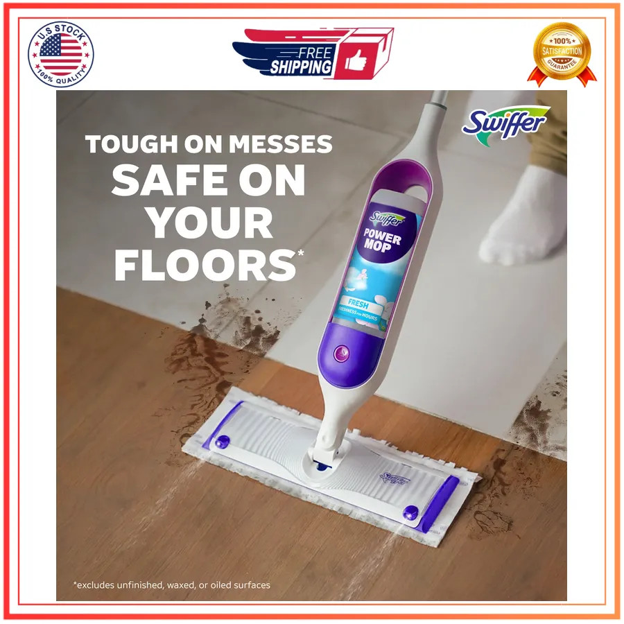 Swiffer PowerMop Multi Surface Floor Cleaning Kit for Wood Tile Vinyl Laminate