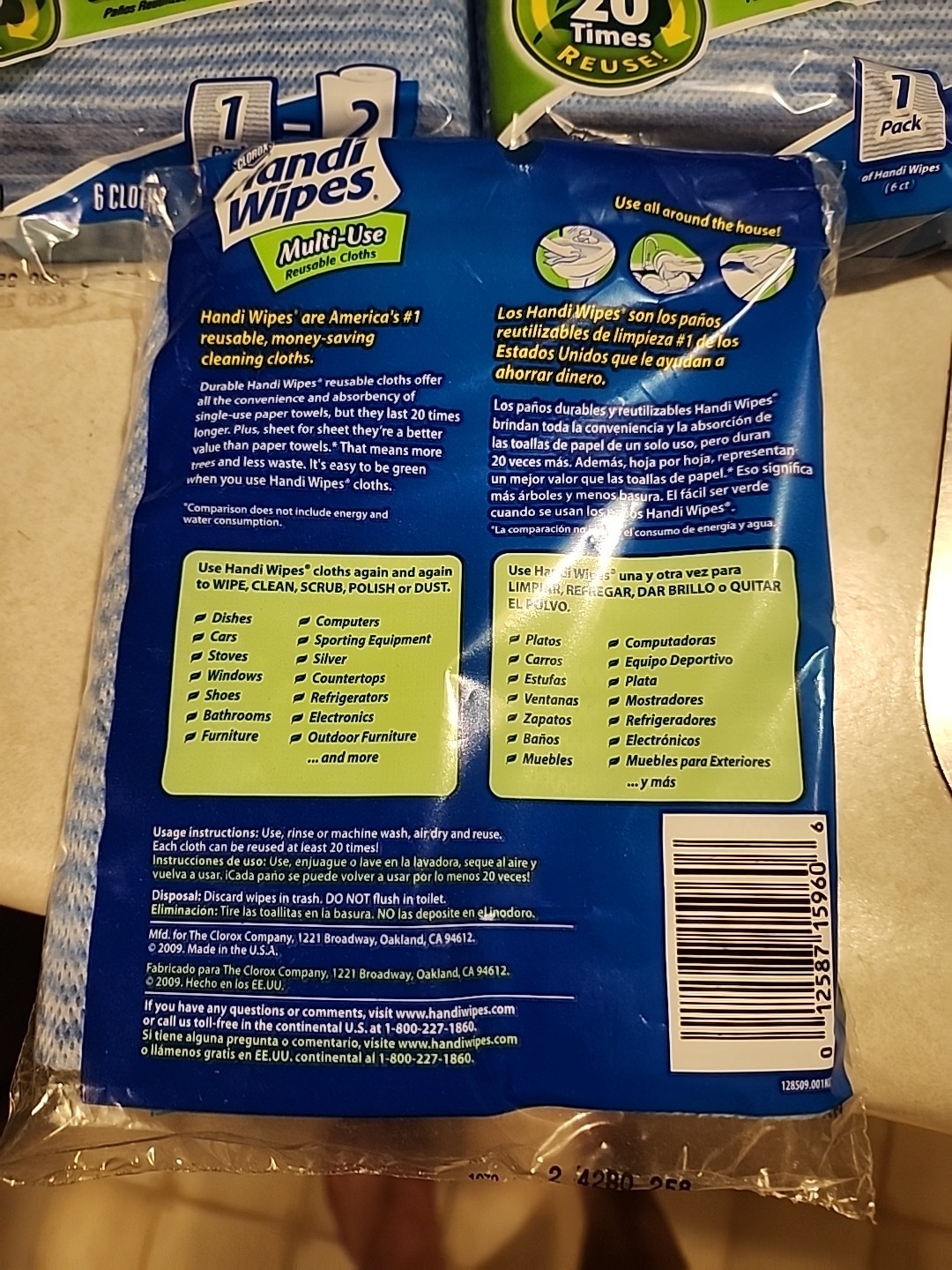 (3) Clorox Handi Wipes Multi-Use Reusable Cloths 6 Count