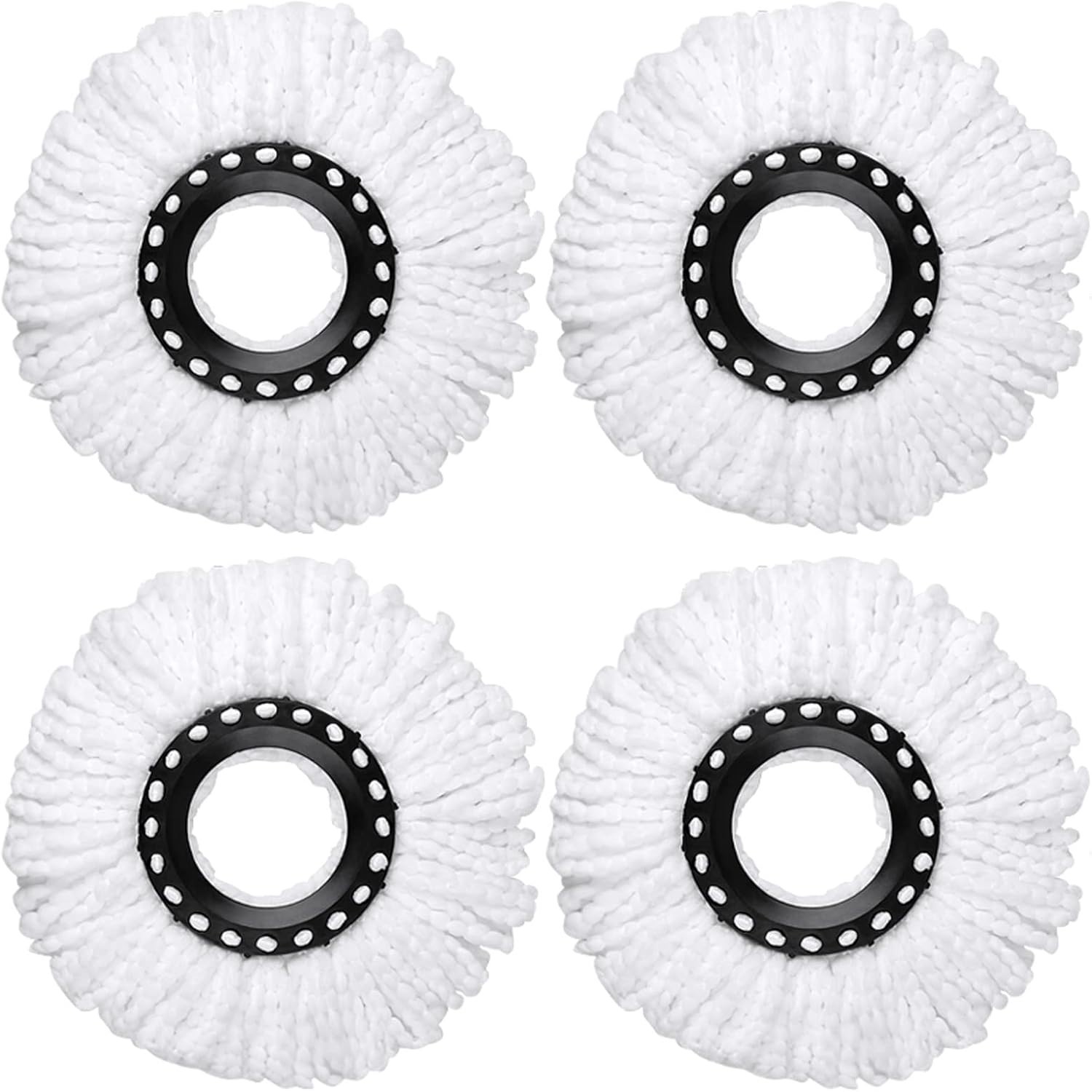 4 Pack Mop Replacement Heads for 360 ° Spin Mop, Microfiber Spin Mop Refills