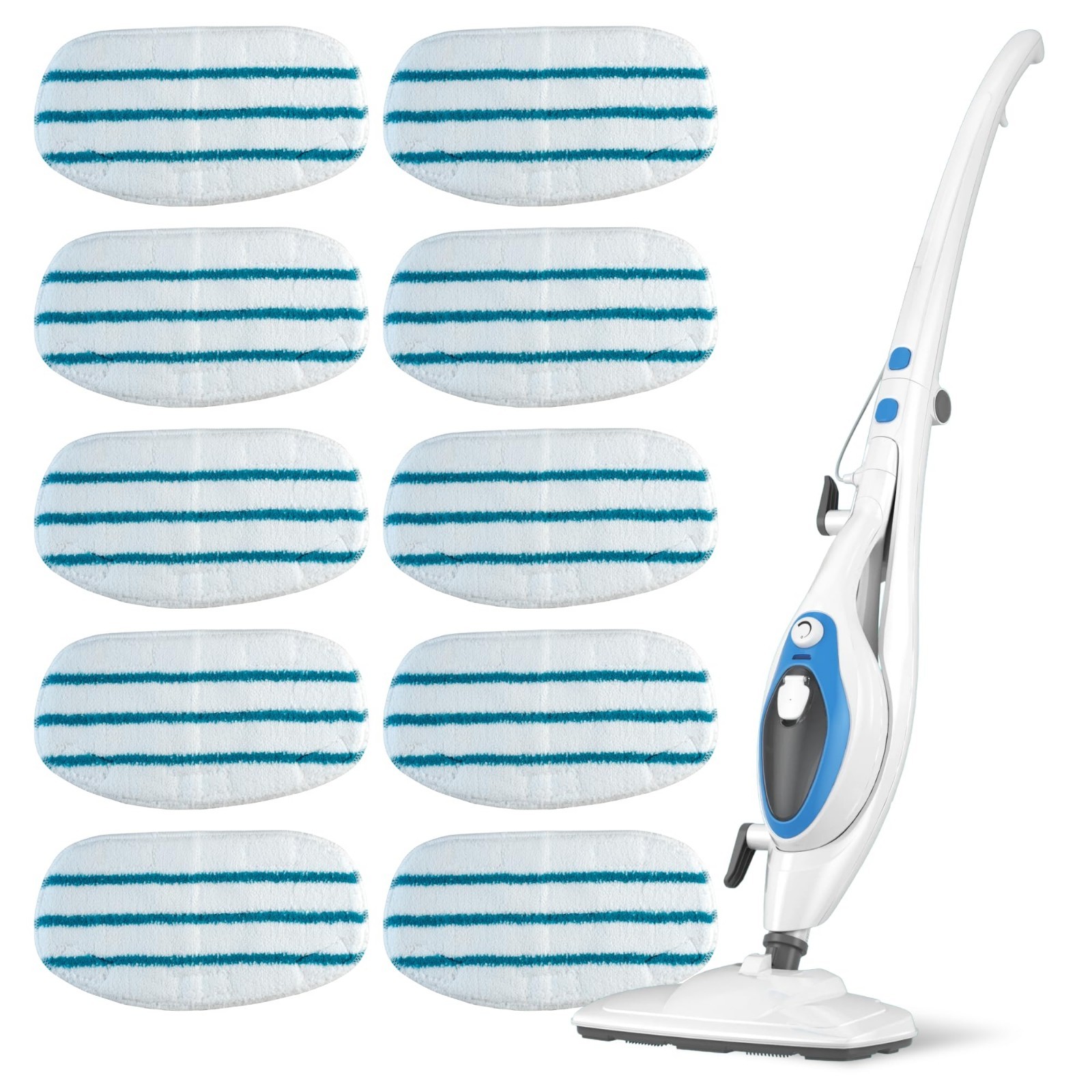 10-Pack Microfiber Steam Mop Pads for PurSteam ThermaPro 10-in-1 & 211 – Washabl