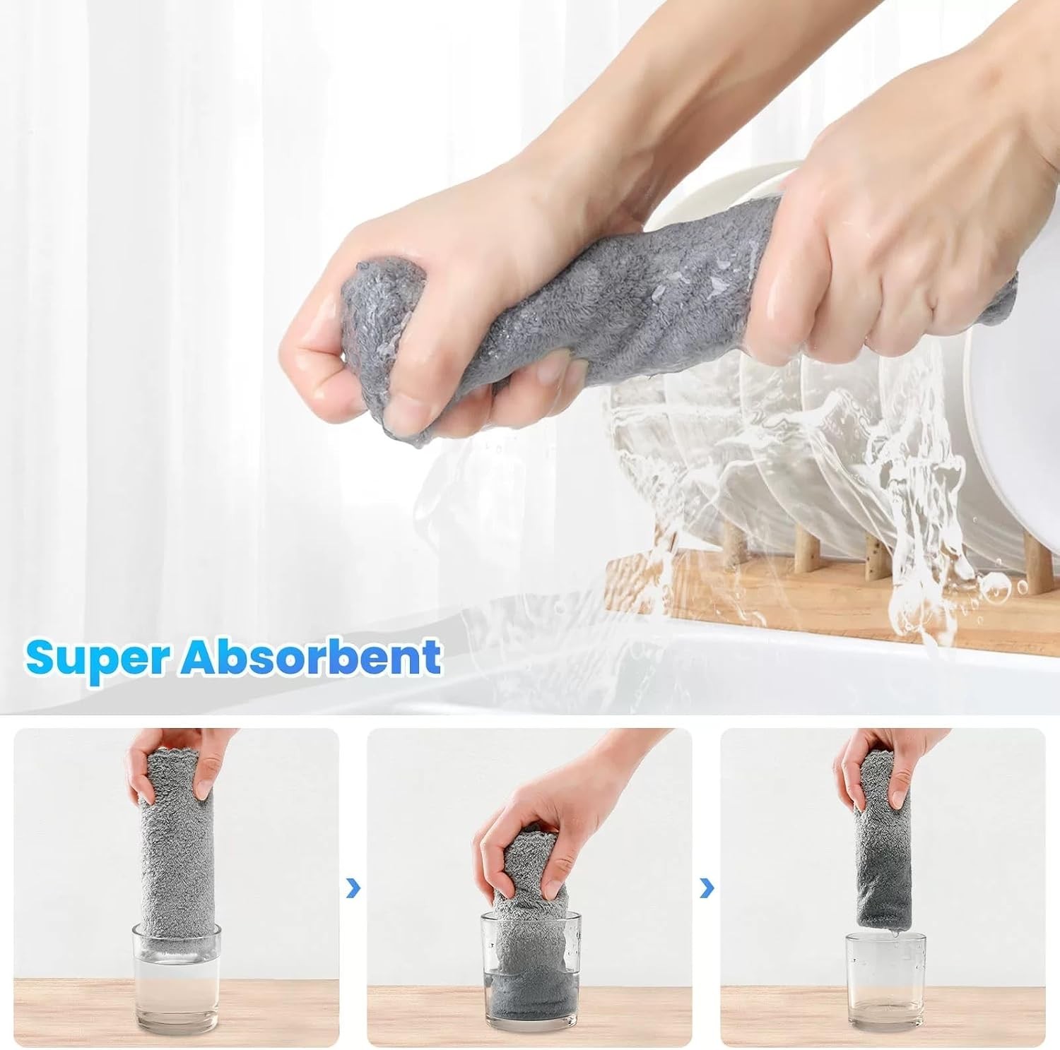 12 Pack Cleaning Cloth,Ultra Soft Absorbent Quick Drying Microfiber Cleaning