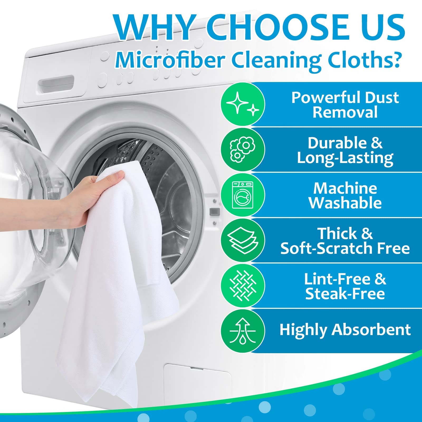 Newwiee 3 Pcs Extra Large Microfiber Cleaning Cloth 30″ x 20″ Large, White
