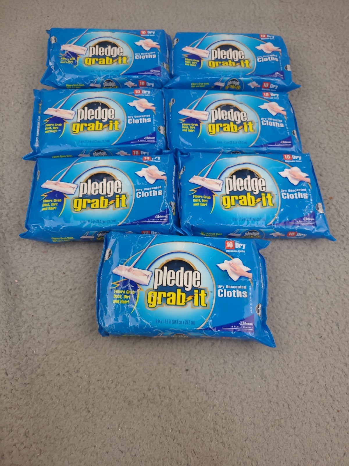 7x Pledge Grab It Dry Unscented Cloths – 10 Dry 8 in x 11.5 in Disposable Cloths