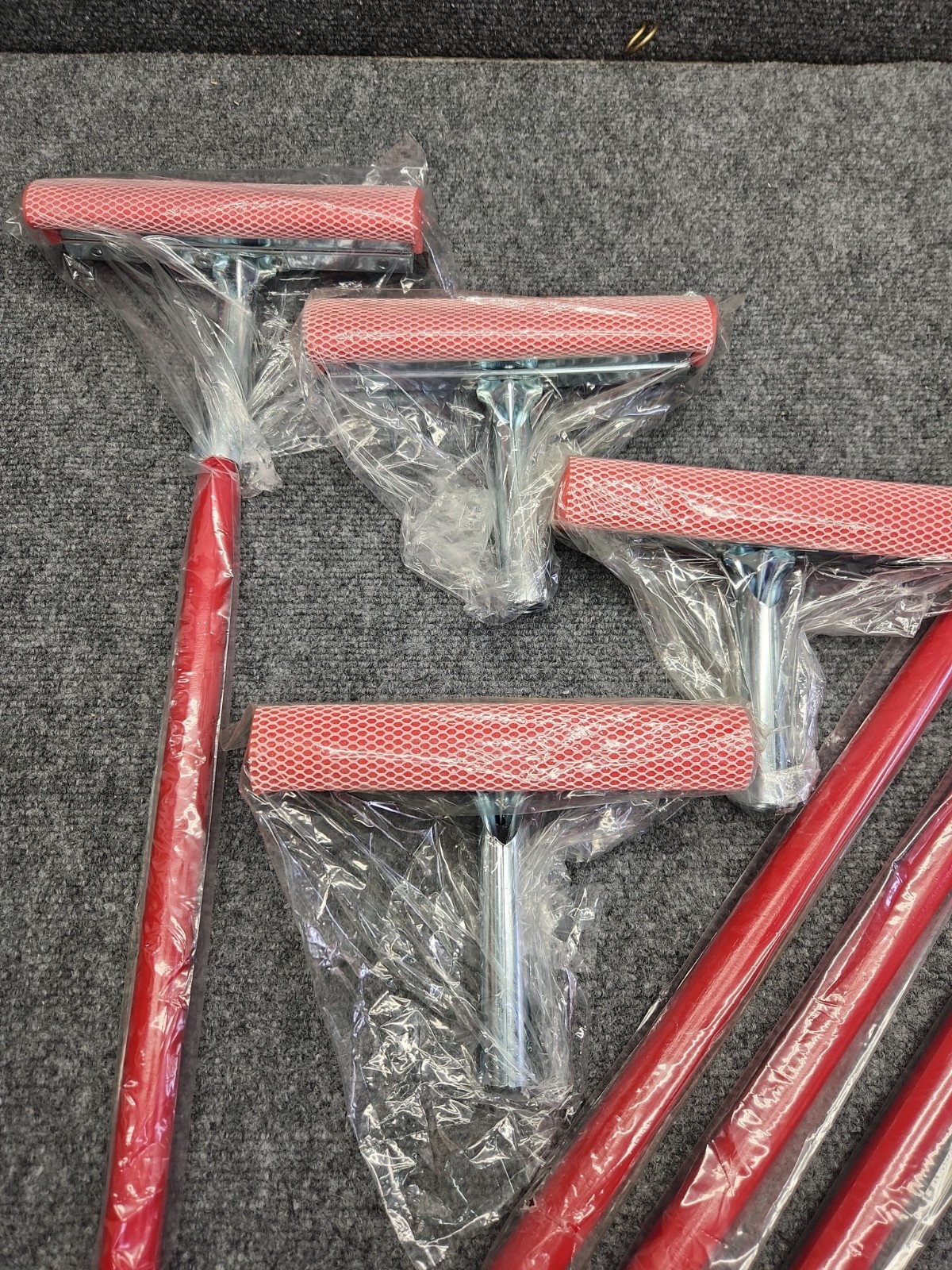 4-PK 8 in. Deluxe Professional Squeegee Red 16 in. Wood Handle