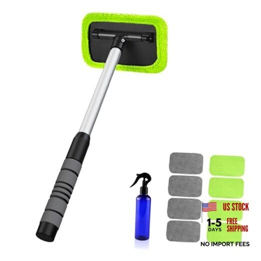XINDELL Windshield Cleaning Tool for Car – Extendable Handle Window 17in Green