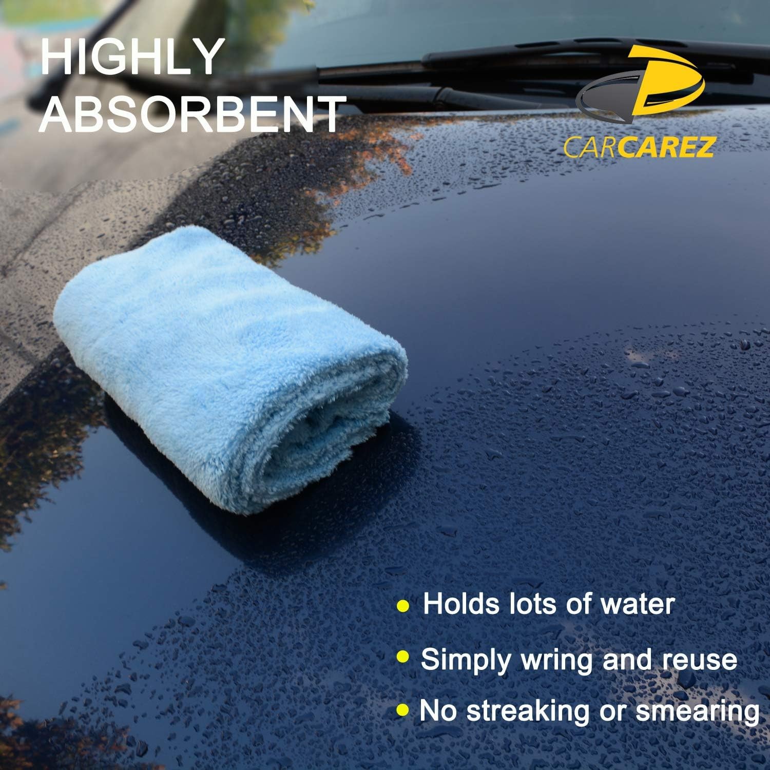 CARCAREZ Microfiber Towels for Cars, Car Drying Wash Detailing Buffing Polishing